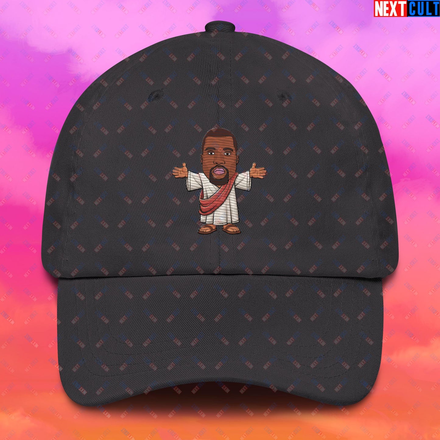 Jesus Kanye West Yeezianity Ye Funny Hip Hop Dad hat Dark Grey Hats Kanye West Music Next Cult Brand