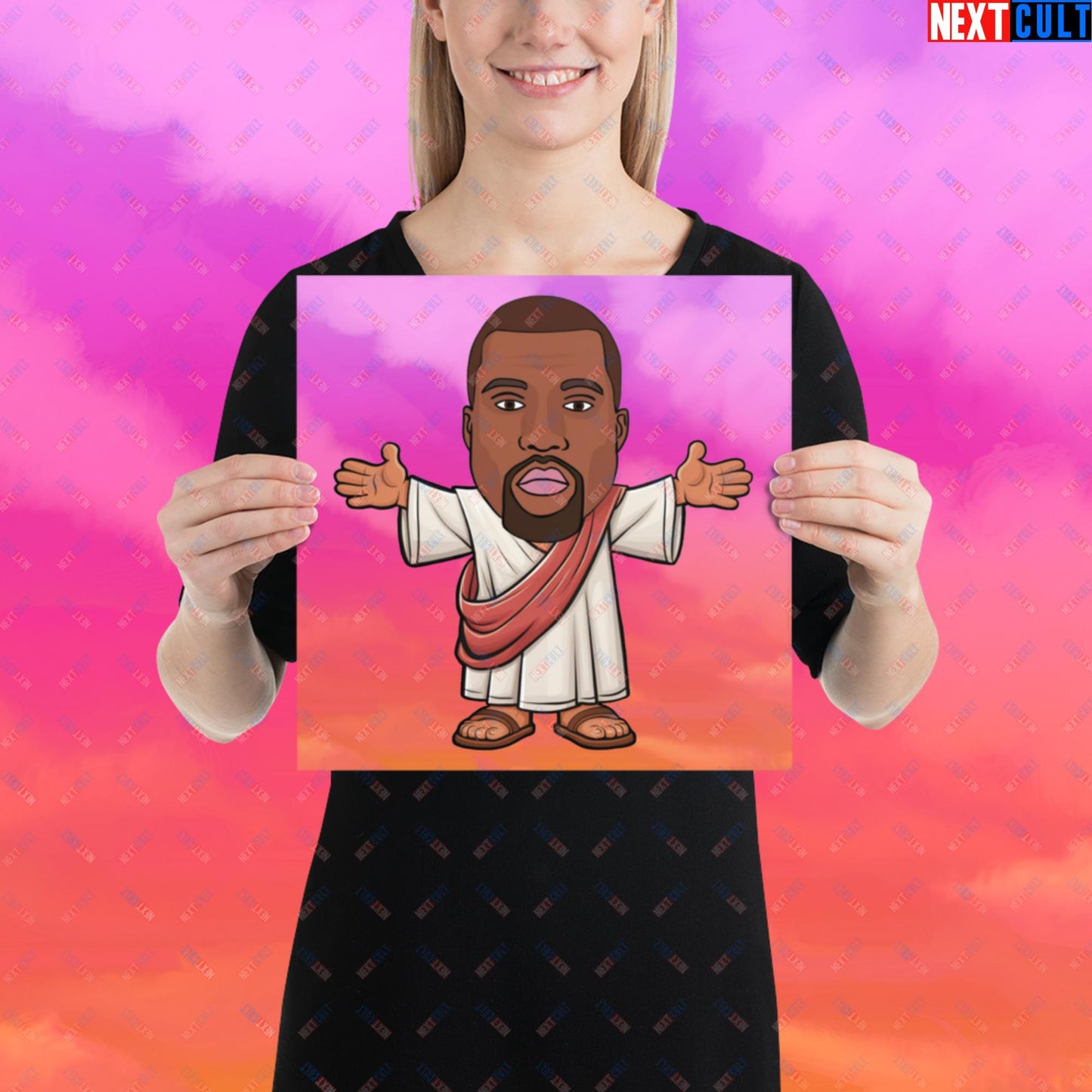 Jesus Kanye West Yeezianity Ye Funny Hip Hop Poster 12″×12″ Posters Kanye West Music Next Cult Brand