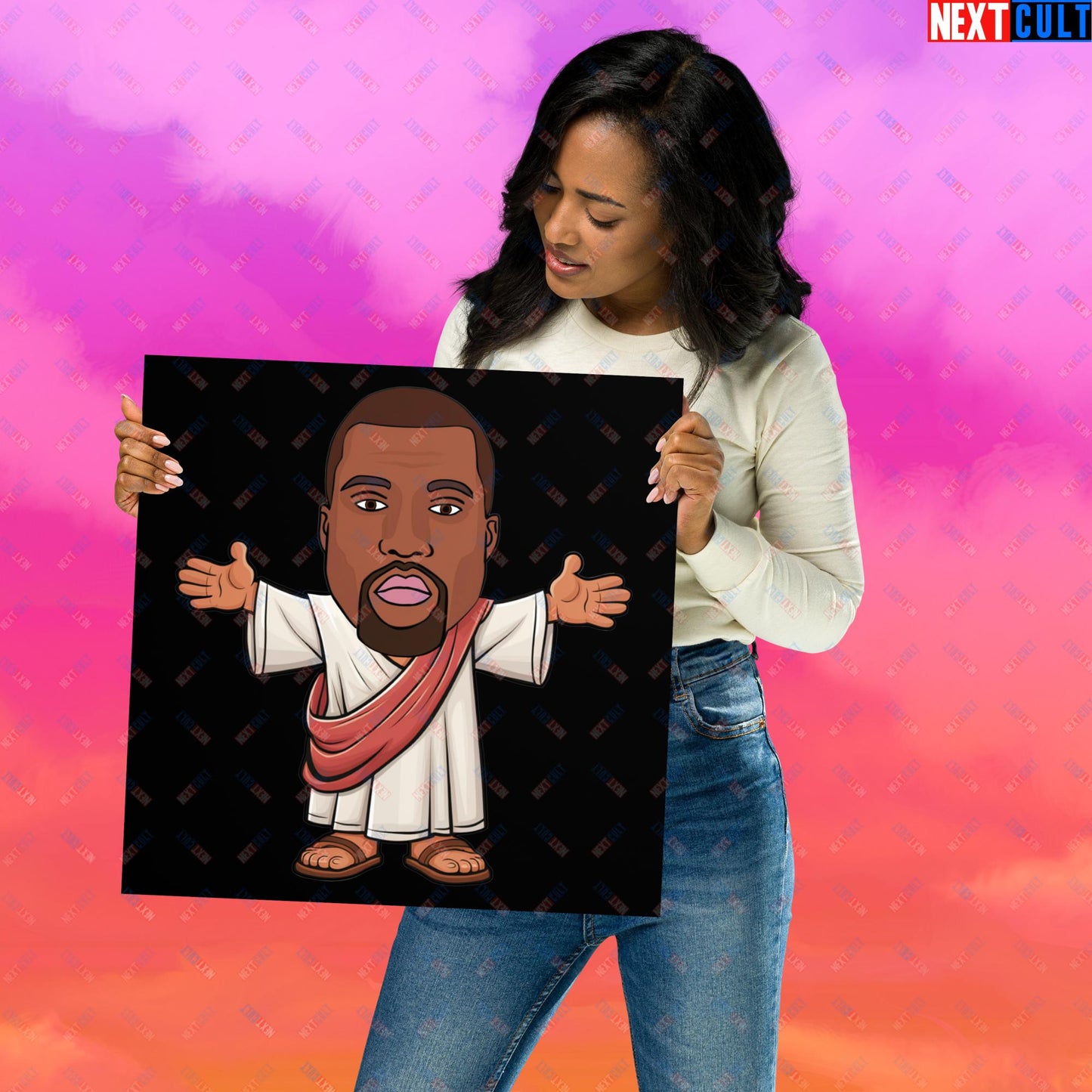 Jesus Kanye West Yeezianity Ye Funny Hip Hop Poster 16″×16″ Posters Kanye West Music Next Cult Brand
