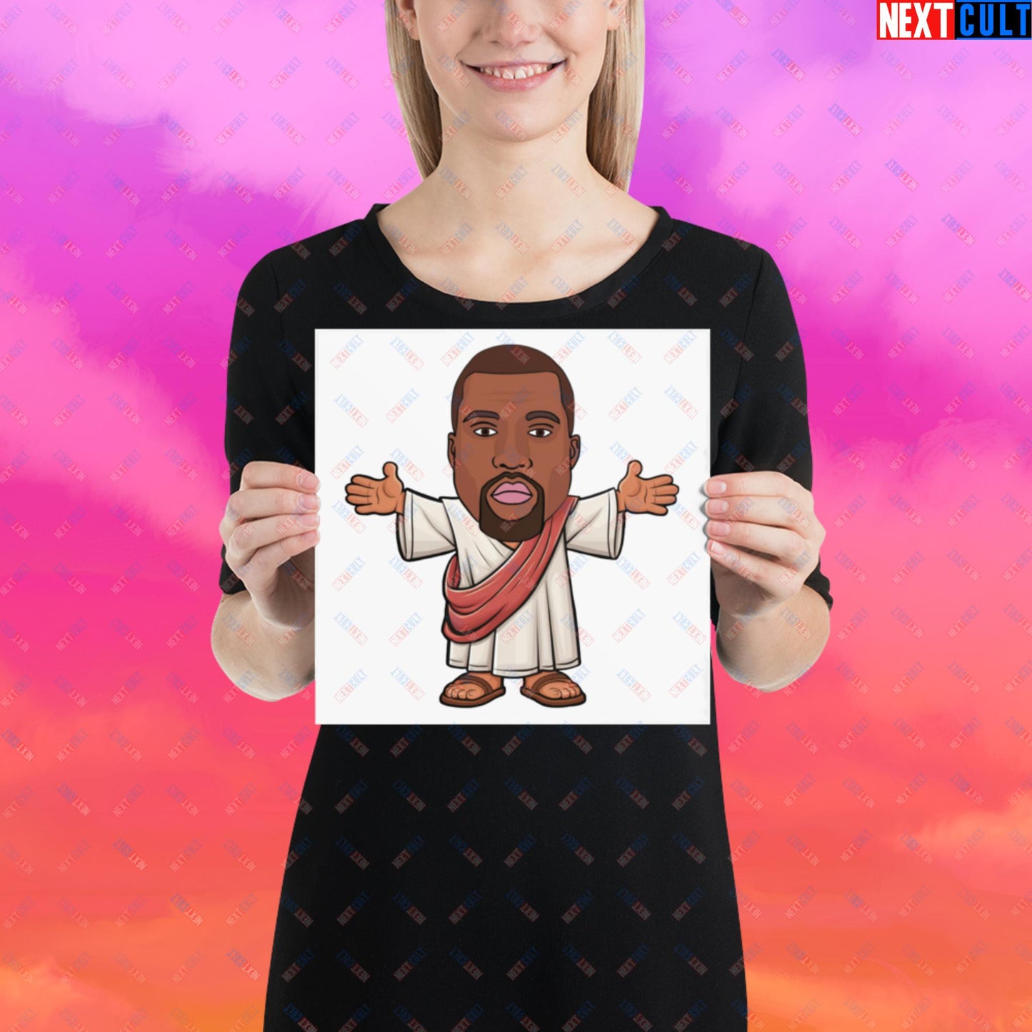 Jesus Kanye West Yeezianity Ye Funny Hip Hop Poster 10″×10″ Posters Kanye West Music Next Cult Brand