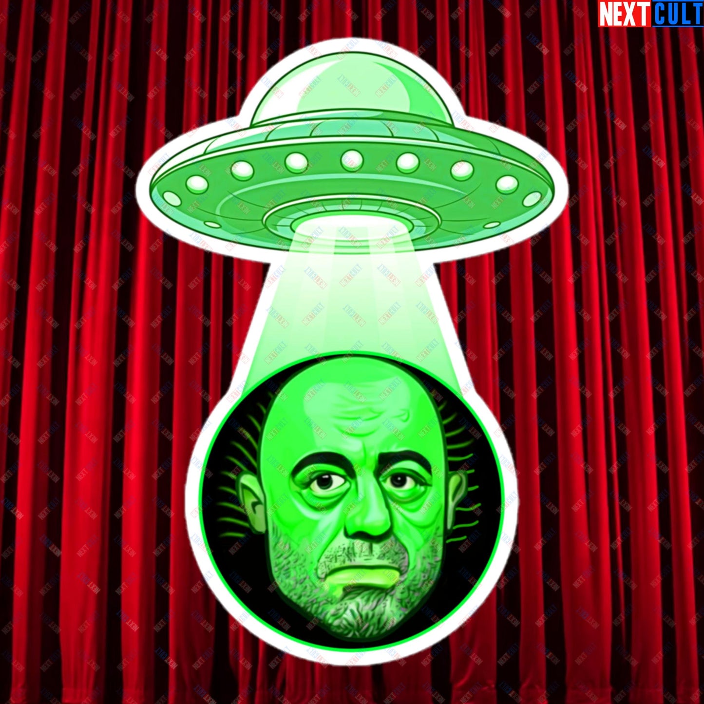 Joe Rogan Alien UFO Abduction Funny Extra-Terrestrial JRE Podcast Bubble-free stickers 5.5″×5.5″ Stickers Joe Rogan Podcasts Stand-up Comedy Next Cult Brand