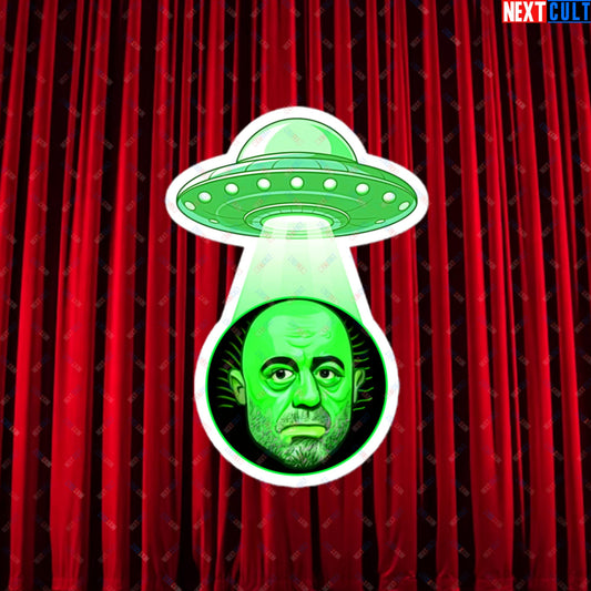 Joe Rogan Alien UFO Abduction Funny Extra-Terrestrial JRE Podcast Bubble-free stickers 4″×4″ Stickers Joe Rogan Podcasts Stand-up Comedy Next Cult Brand