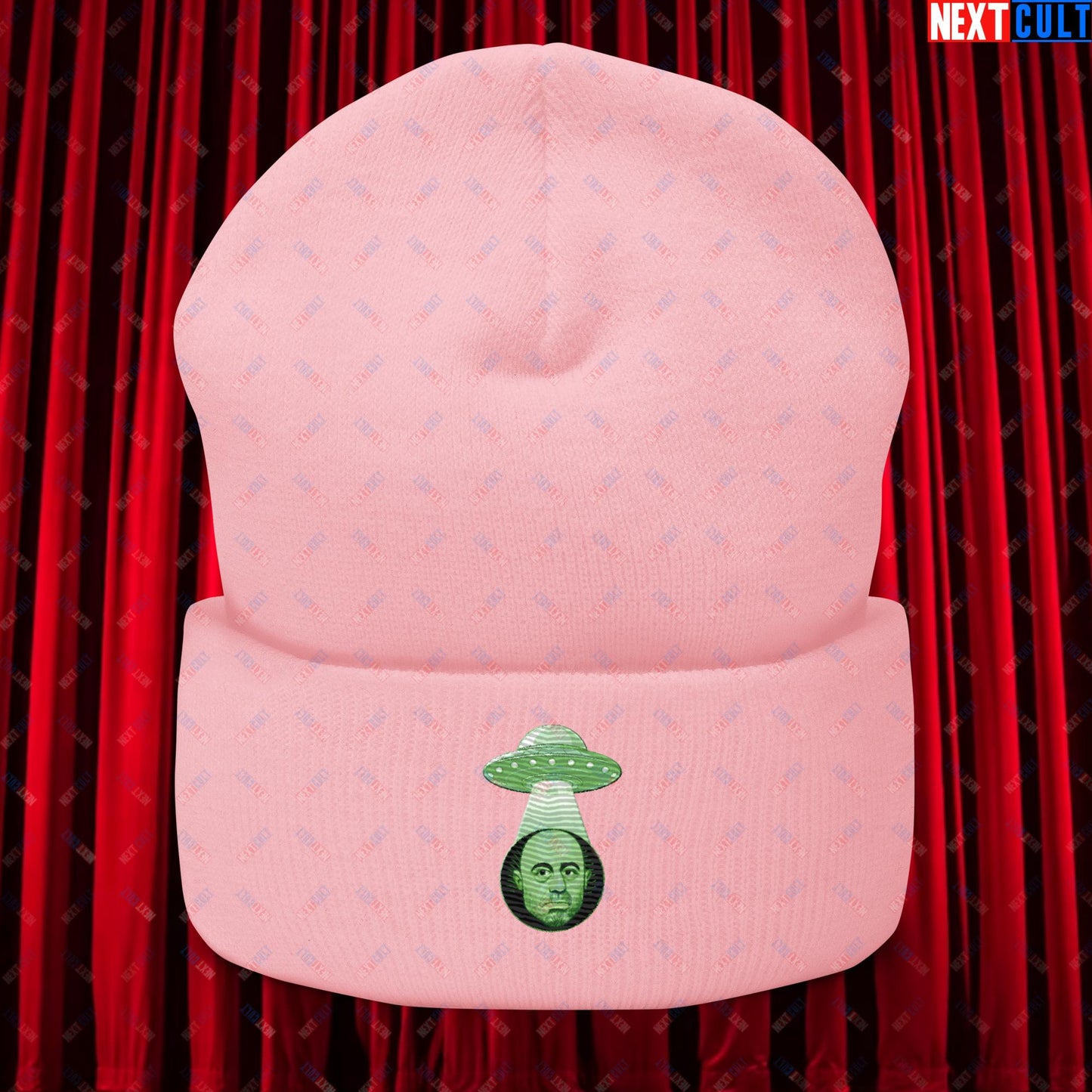 Joe Rogan Alien UFO Abduction Funny Extra-Terrestrial JRE Podcast Cuffed Beanie Baby Pink Hats Joe Rogan Podcasts Stand-up Comedy Next Cult Brand