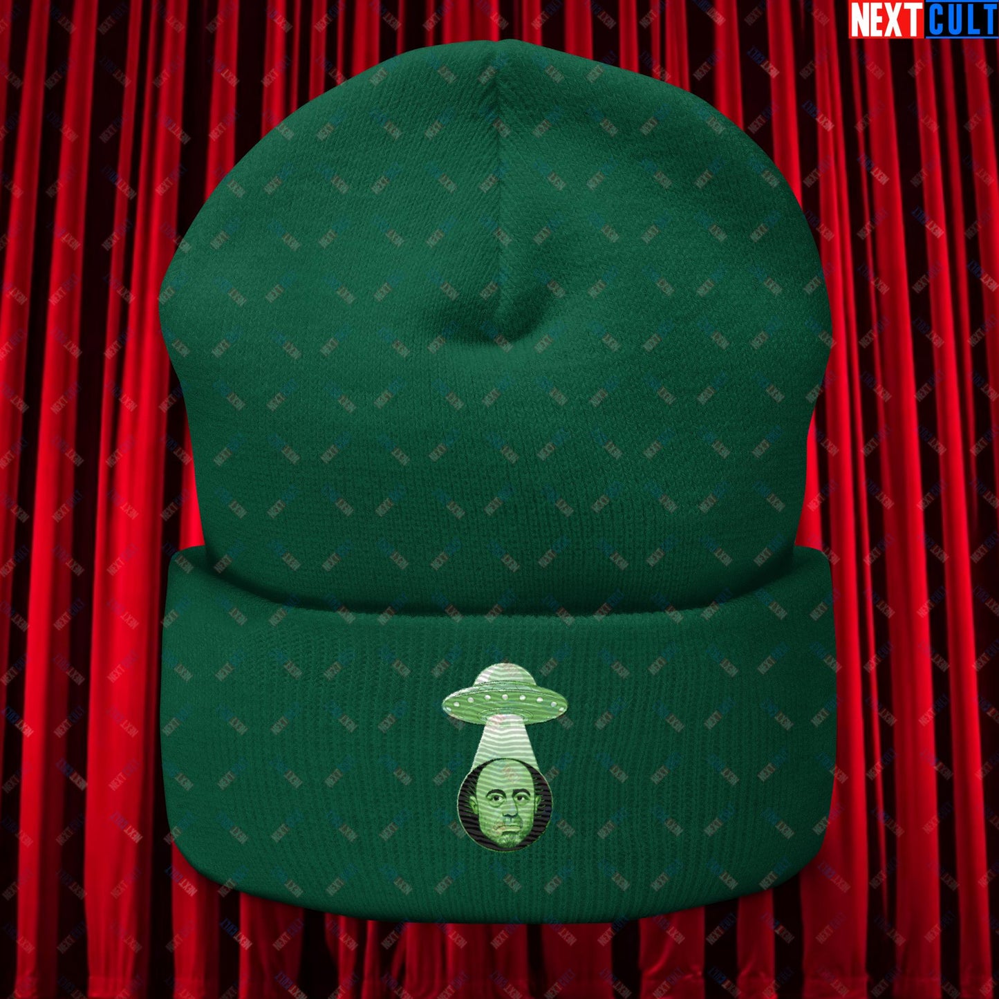 Joe Rogan Alien UFO Abduction Funny Extra-Terrestrial JRE Podcast Cuffed Beanie Spruce Hats Joe Rogan Podcasts Stand-up Comedy Next Cult Brand