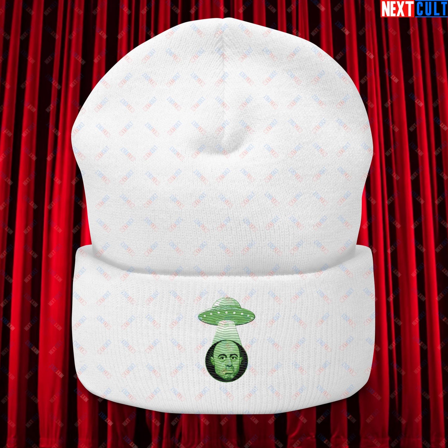 Joe Rogan Alien UFO Abduction Funny Extra-Terrestrial JRE Podcast Cuffed Beanie White Hats Joe Rogan Podcasts Stand-up Comedy Next Cult Brand