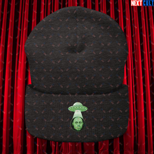 Joe Rogan Alien UFO Abduction Funny Extra-Terrestrial JRE Podcast Cuffed Beanie Dark Grey Hats Joe Rogan Podcasts Stand-up Comedy Next Cult Brand