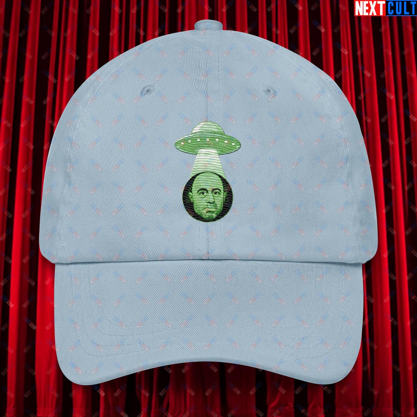 Joe Rogan Alien UFO Abduction Funny Extra-Terrestrial JRE Podcast Dad hat Light Blue Hats Joe Rogan Podcasts Stand-up Comedy Next Cult Brand