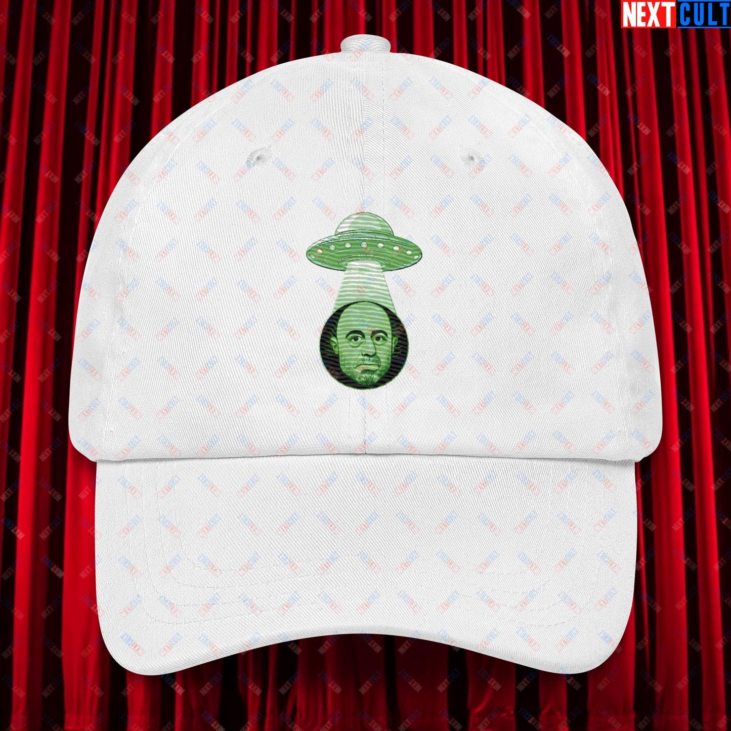 Joe Rogan Alien UFO Abduction Funny Extra-Terrestrial JRE Podcast Dad hat White Hats Joe Rogan Podcasts Stand-up Comedy Next Cult Brand