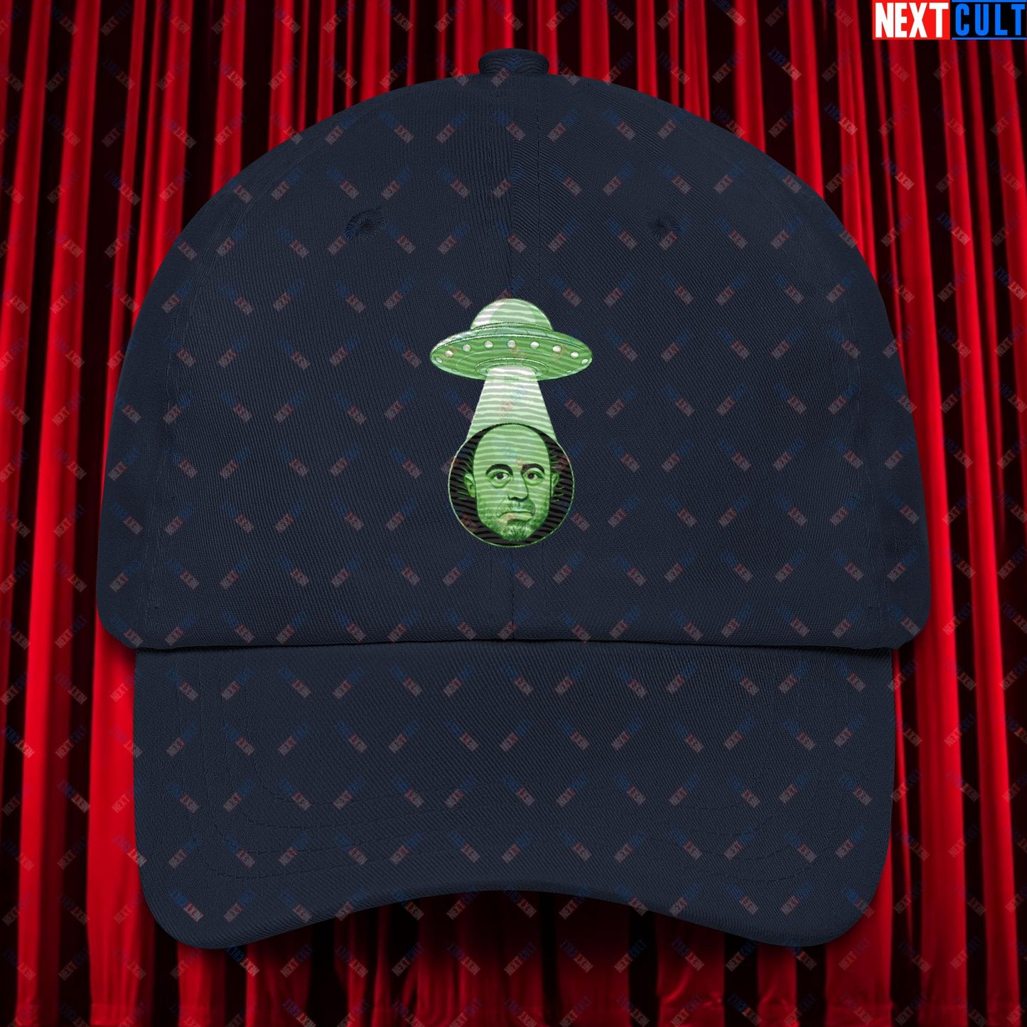 Joe Rogan Alien UFO Abduction Funny Extra-Terrestrial JRE Podcast Dad hat Navy Hats Joe Rogan Podcasts Stand-up Comedy Next Cult Brand