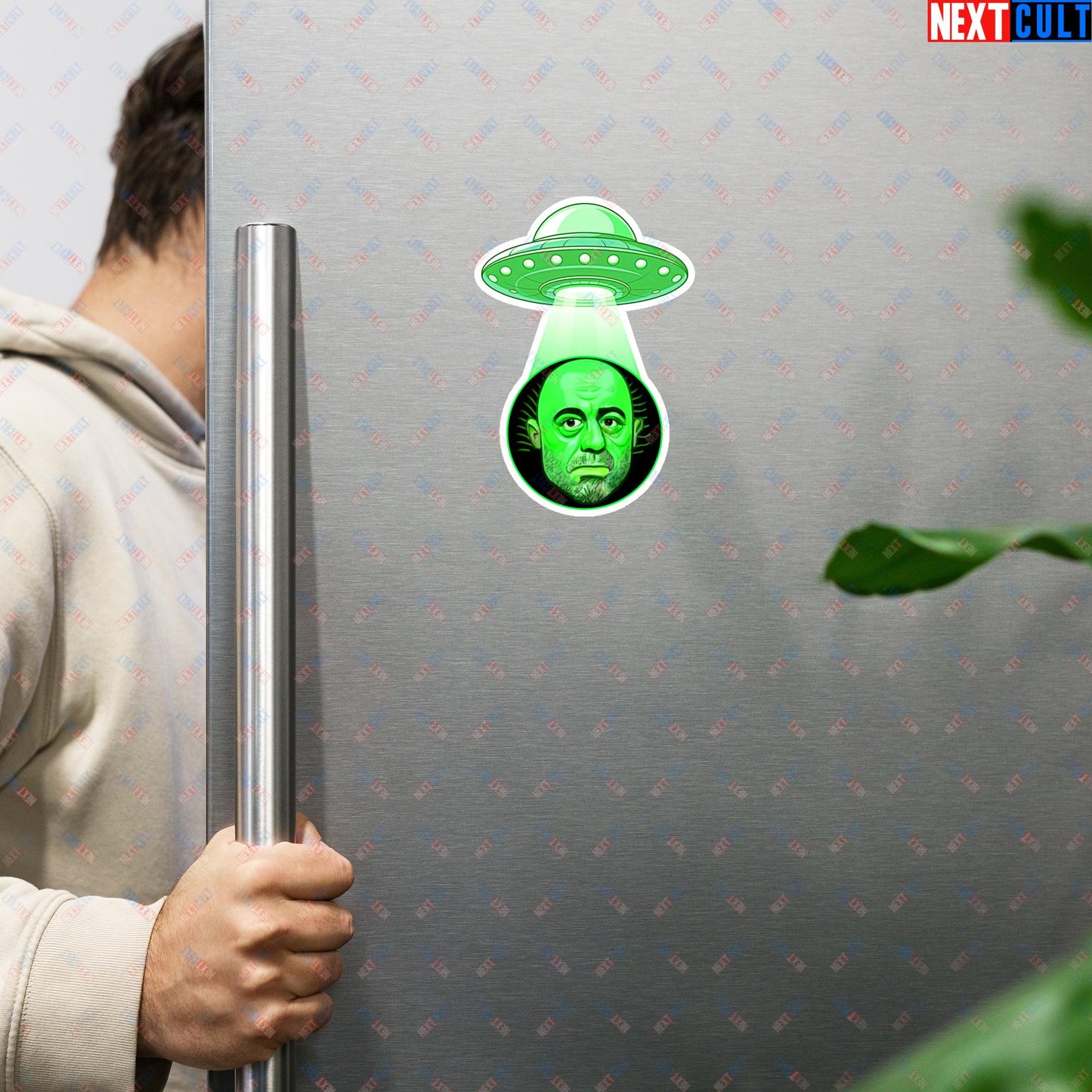 Joe Rogan Alien UFO Abduction Funny Extra-Terrestrial JRE Podcast Magnet 6″×6″ Magnets Joe Rogan Podcasts Stand-up Comedy Next Cult Brand
