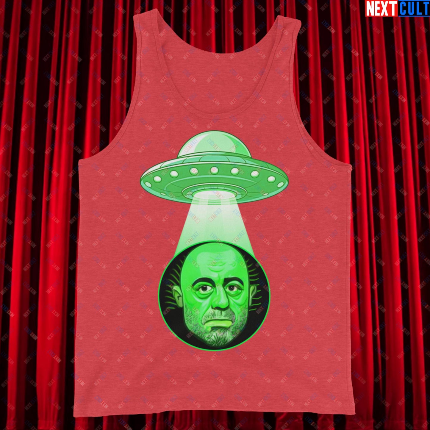 Joe Rogan Alien UFO Abduction Funny Extra-Terrestrial JRE Podcast Tank Top Red Triblend Tank Tops Joe Rogan Podcasts Stand-up Comedy Next Cult Brand