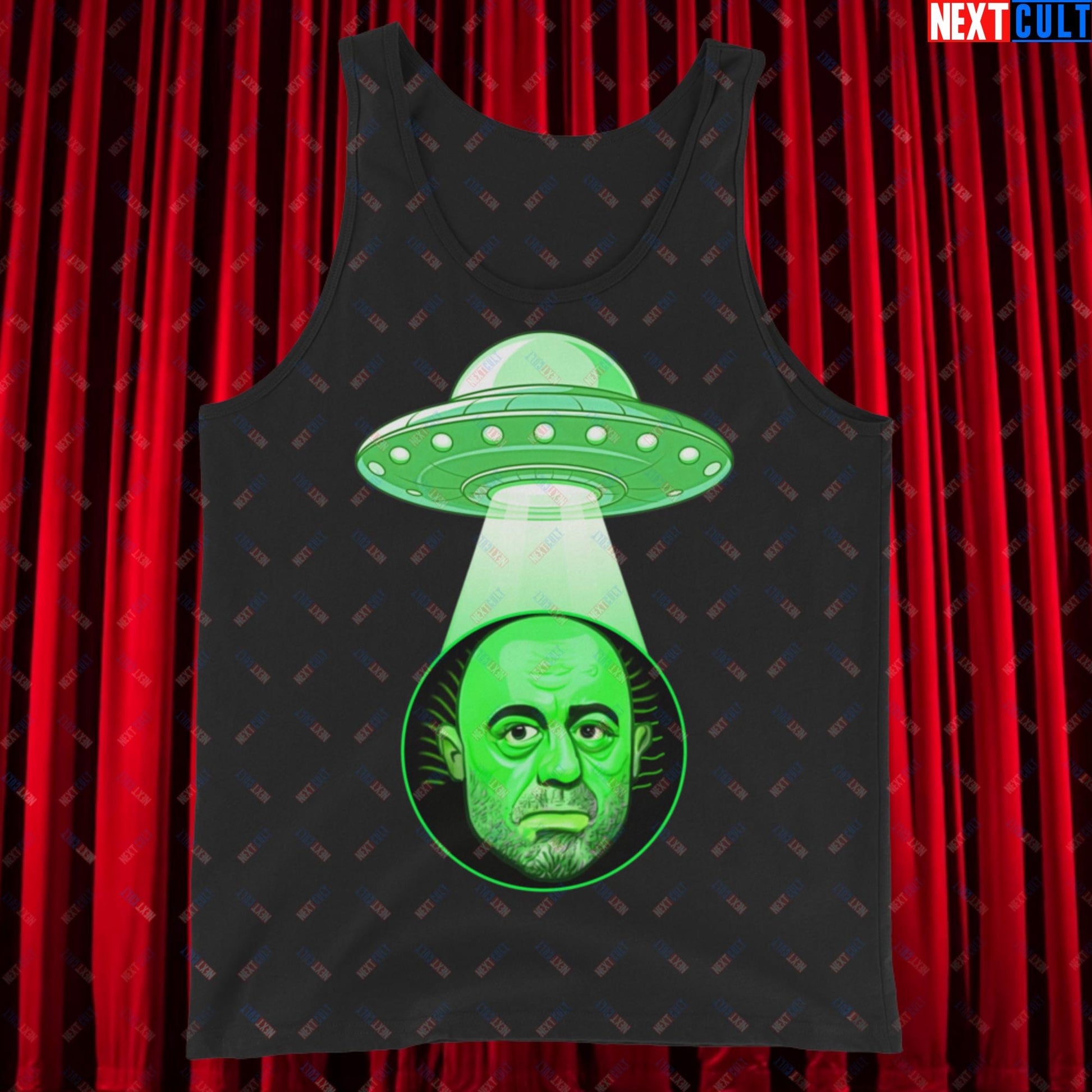 Joe Rogan Alien UFO Abduction Funny Extra-Terrestrial JRE Podcast Tank Top Black Tank Tops Joe Rogan Podcasts Stand-up Comedy Next Cult Brand