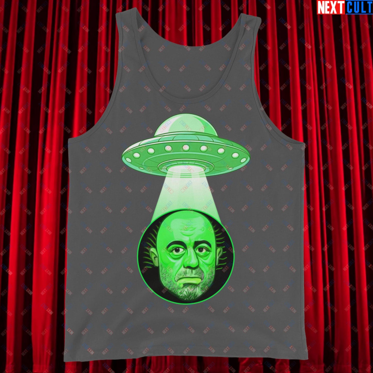 Joe Rogan Alien UFO Abduction Funny Extra-Terrestrial JRE Podcast Tank Top Asphalt Tank Tops Joe Rogan Podcasts Stand-up Comedy Next Cult Brand