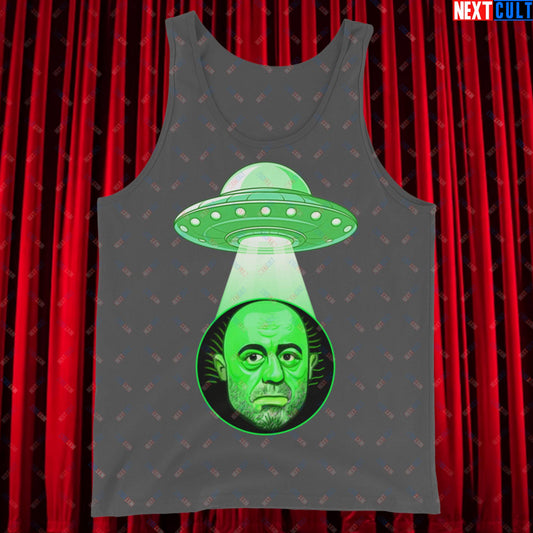 Joe Rogan Alien UFO Abduction Funny Extra-Terrestrial JRE Podcast Tank Top Asphalt Tank Tops Joe Rogan Podcasts Stand-up Comedy Next Cult Brand