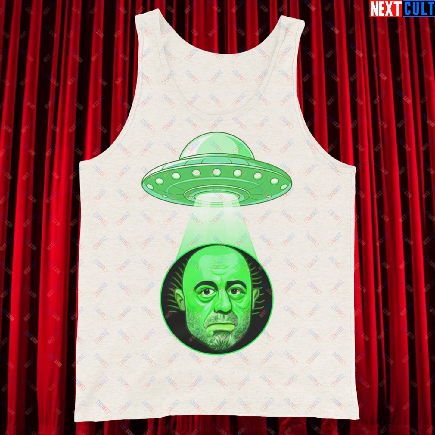 Joe Rogan Alien UFO Abduction Funny Extra-Terrestrial JRE Podcast Tank Top Oatmeal Triblend Tank Tops Joe Rogan Podcasts Stand-up Comedy Next Cult Brand