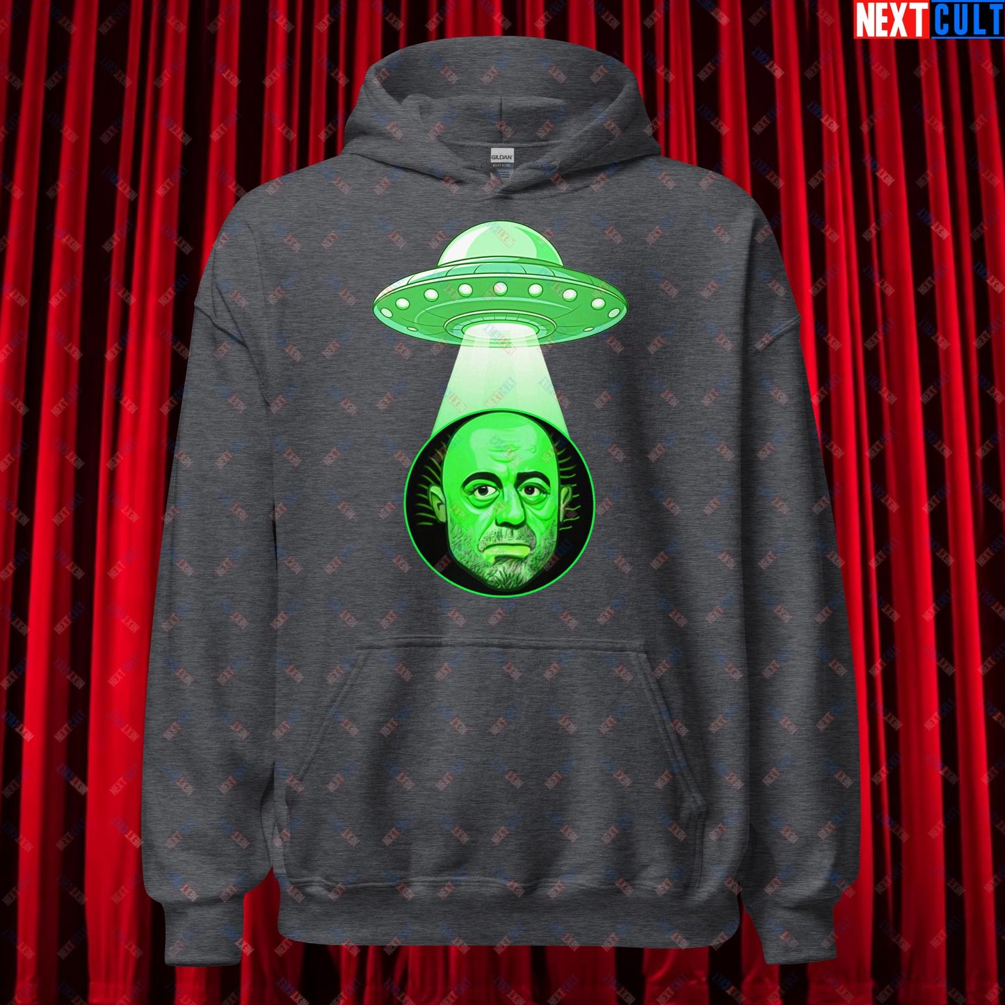 Joe Rogan Alien UFO Abduction Funny Extra-Terrestrial JRE Podcast Unisex Hoodie Dark Heather Hoodies Joe Rogan Podcasts Stand-up Comedy Next Cult Brand