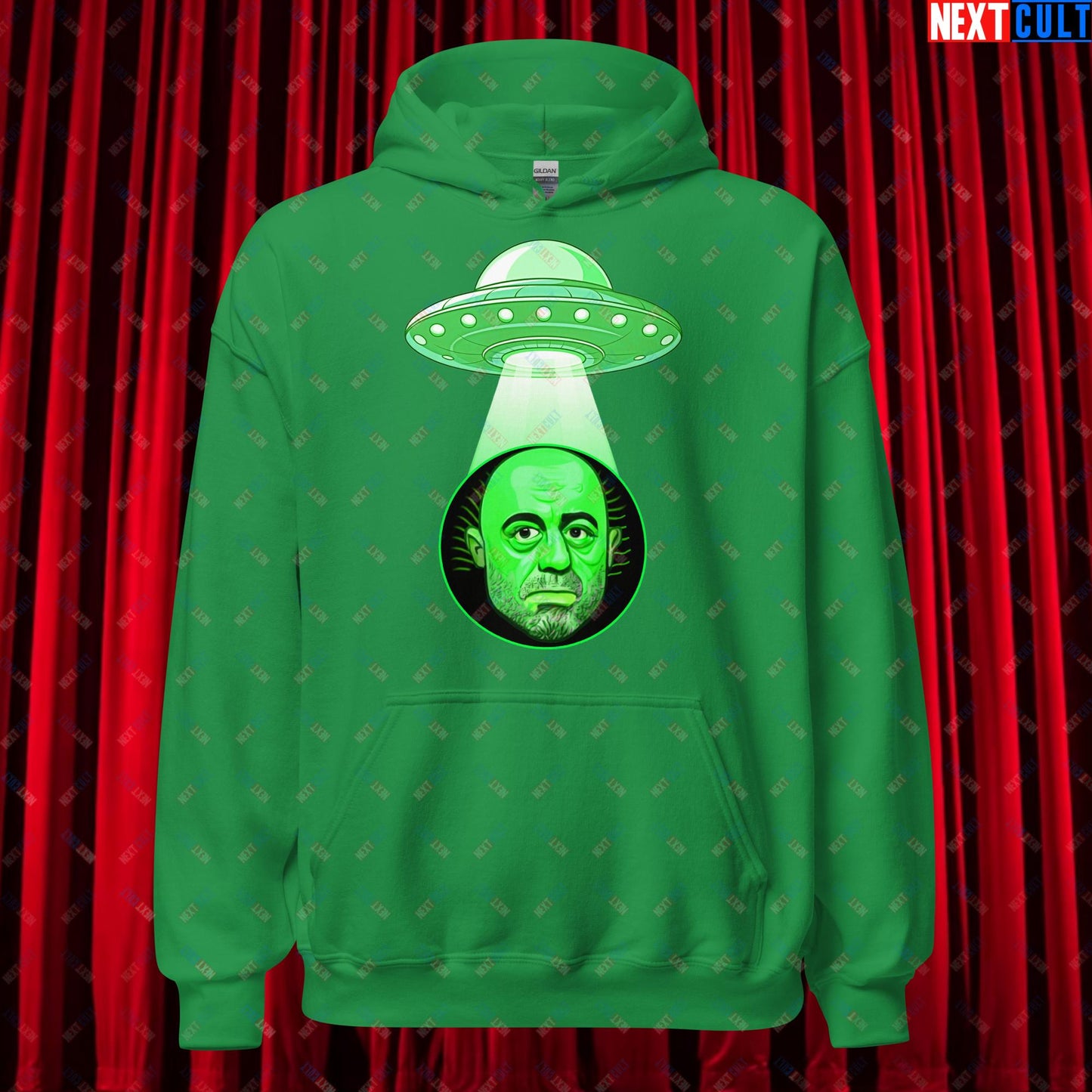 Joe Rogan Alien UFO Abduction Funny Extra-Terrestrial JRE Podcast Unisex Hoodie Irish Green Hoodies Joe Rogan Podcasts Stand-up Comedy Next Cult Brand