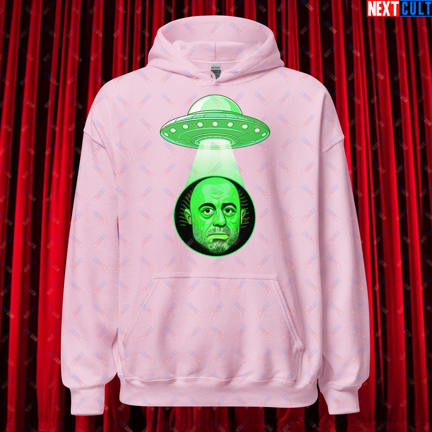 Joe Rogan Alien UFO Abduction Funny Extra-Terrestrial JRE Podcast Unisex Hoodie Light Pink Hoodies Joe Rogan Podcasts Stand-up Comedy Next Cult Brand