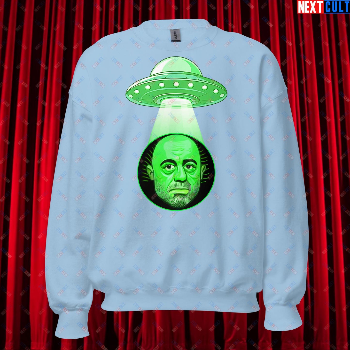 Joe Rogan Alien UFO Abduction Funny Extra-Terrestrial JRE Podcast Unisex Sweatshirt Light Blue Sweatshirts Joe Rogan Podcasts Stand-up Comedy Next Cult Brand