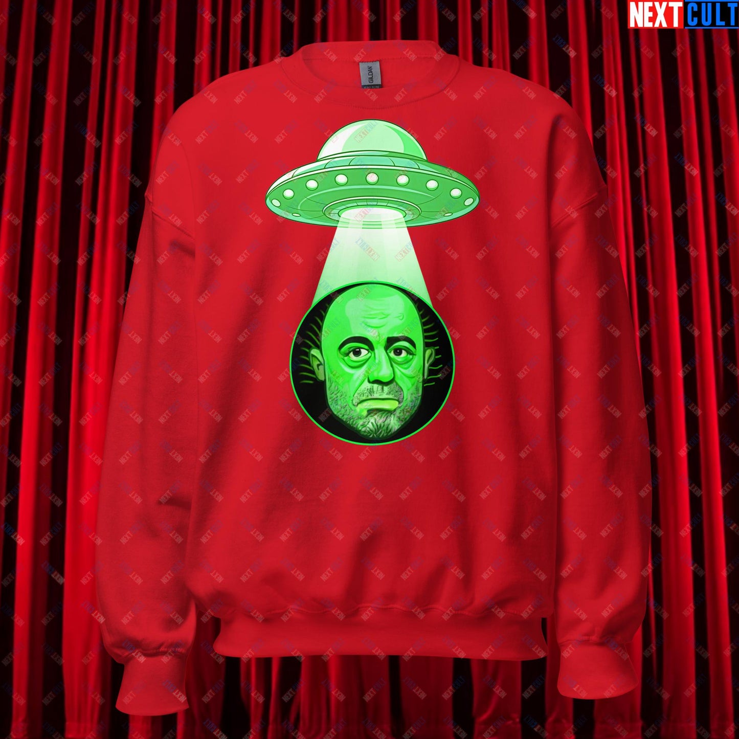 Joe Rogan Alien UFO Abduction Funny Extra-Terrestrial JRE Podcast Unisex Sweatshirt Red Sweatshirts Joe Rogan Podcasts Stand-up Comedy Next Cult Brand