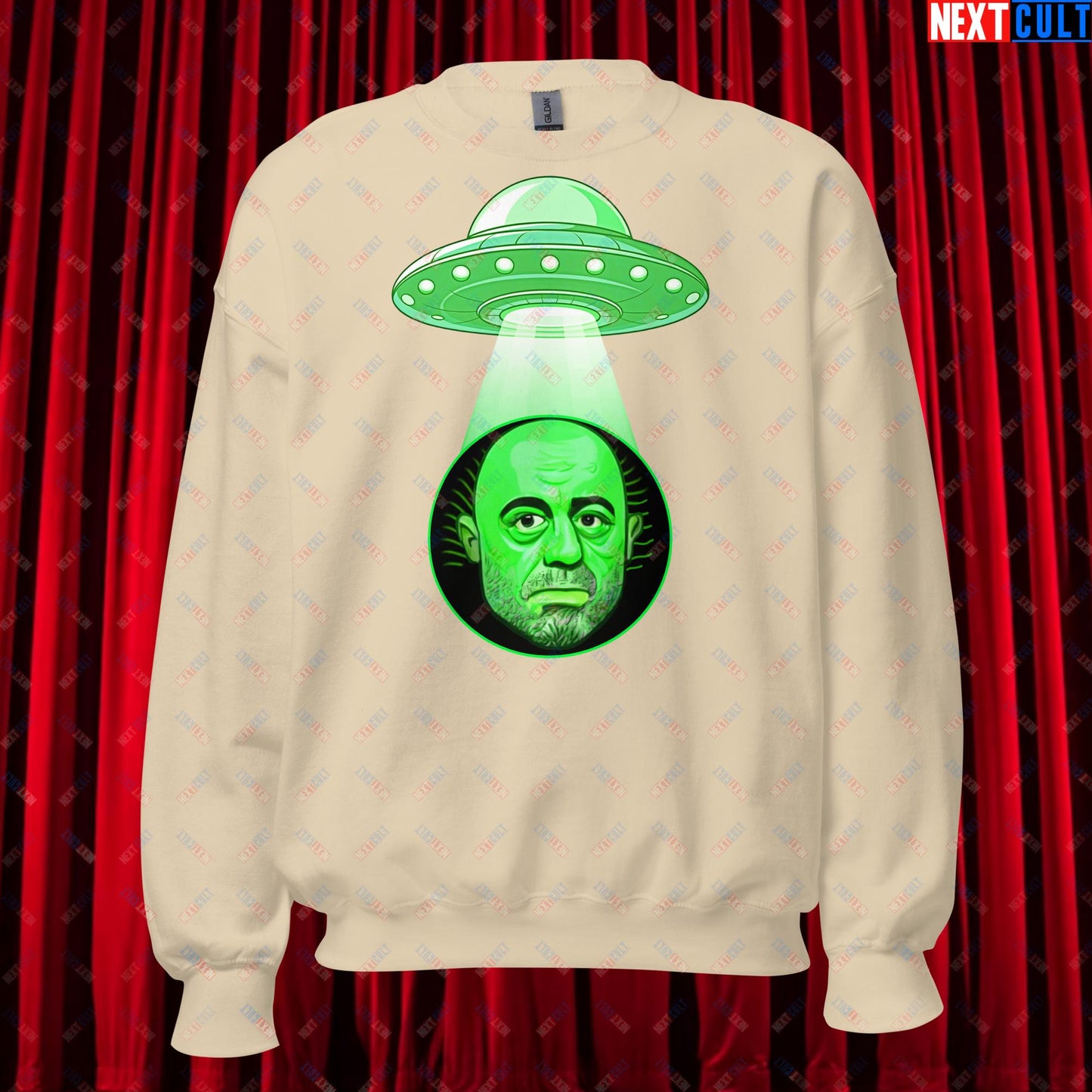 Joe Rogan Alien UFO Abduction Funny Extra-Terrestrial JRE Podcast Unisex Sweatshirt Sand Sweatshirts Joe Rogan Podcasts Stand-up Comedy Next Cult Brand