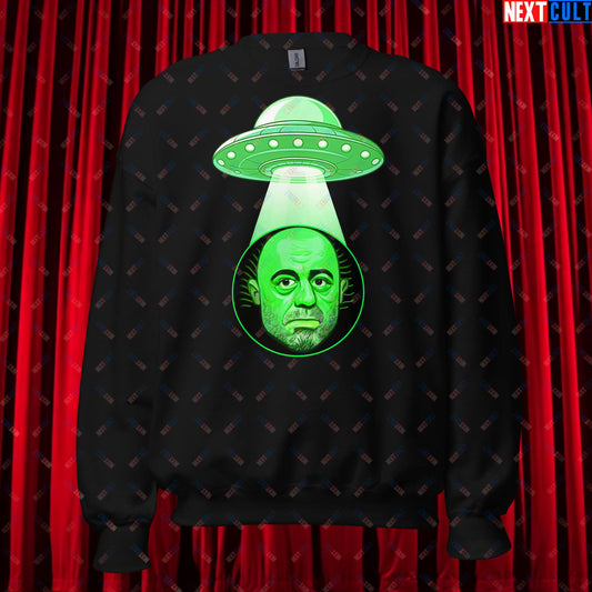 Joe Rogan Alien UFO Abduction Funny Extra-Terrestrial JRE Podcast Unisex Sweatshirt Black Sweatshirts Joe Rogan Podcasts Stand-up Comedy Next Cult Brand