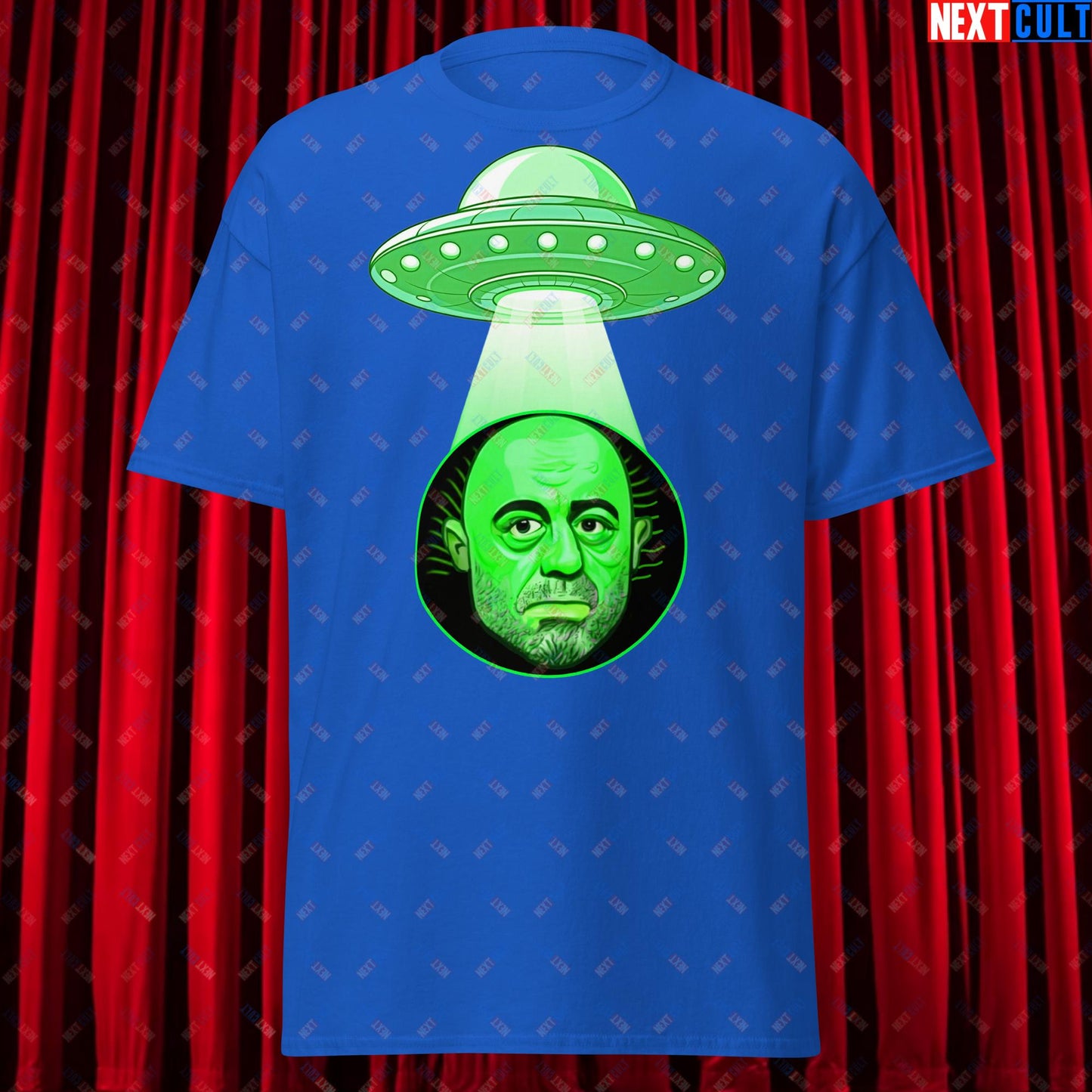 Joe Rogan Alien UFO Abduction Funny Extra-Terrestrial JRE Podcast Unisex t-shirt Royal T-shirts Joe Rogan Podcasts Stand-up Comedy Next Cult Brand