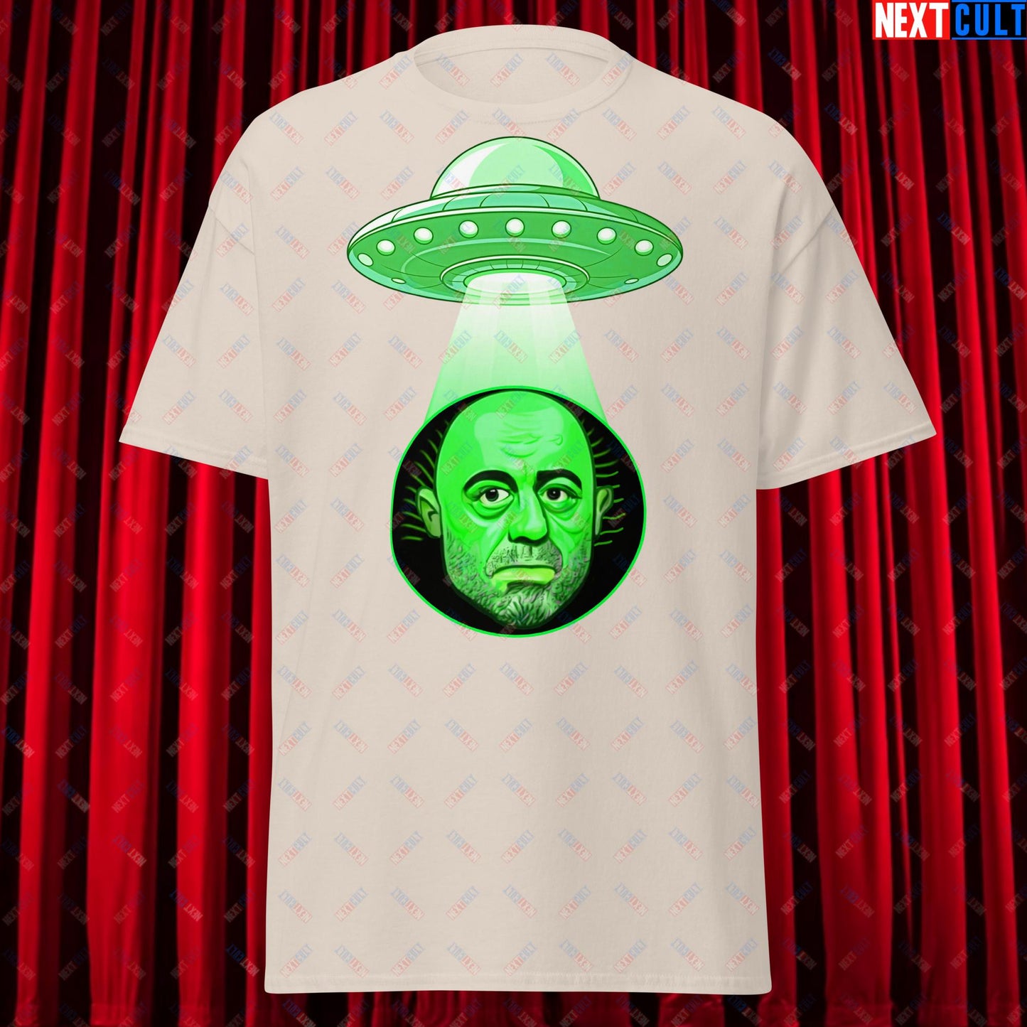 Joe Rogan Alien UFO Abduction Funny Extra-Terrestrial JRE Podcast Unisex t-shirt Natural T-shirts Joe Rogan Podcasts Stand-up Comedy Next Cult Brand