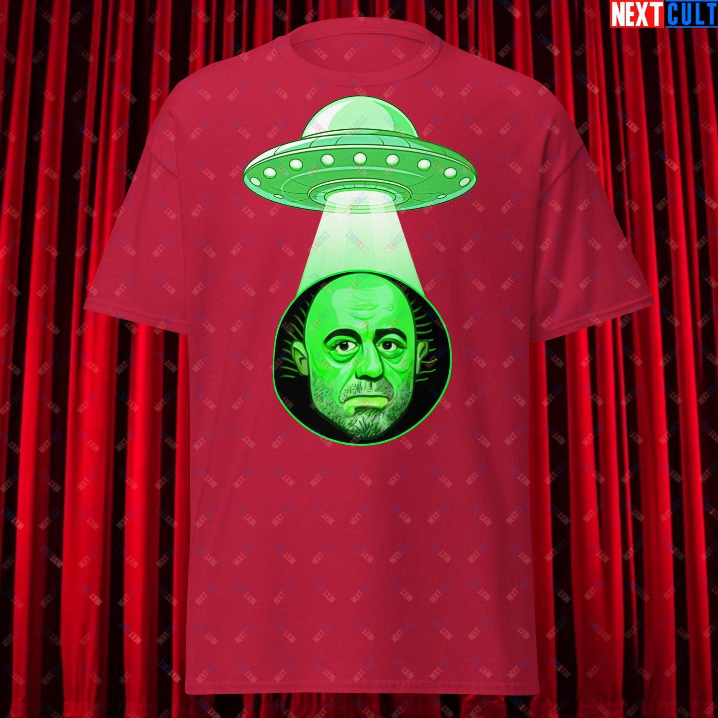 Joe Rogan Alien UFO Abduction Funny Extra-Terrestrial JRE Podcast Unisex t-shirt Cardinal T-shirts Joe Rogan Podcasts Stand-up Comedy Next Cult Brand