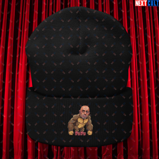 Joe Rogan Ape Roller-Blading Funny JRE Podcast Cuffed Beanie Black Hats Joe Rogan Podcasts Stand-up Comedy Next Cult Brand