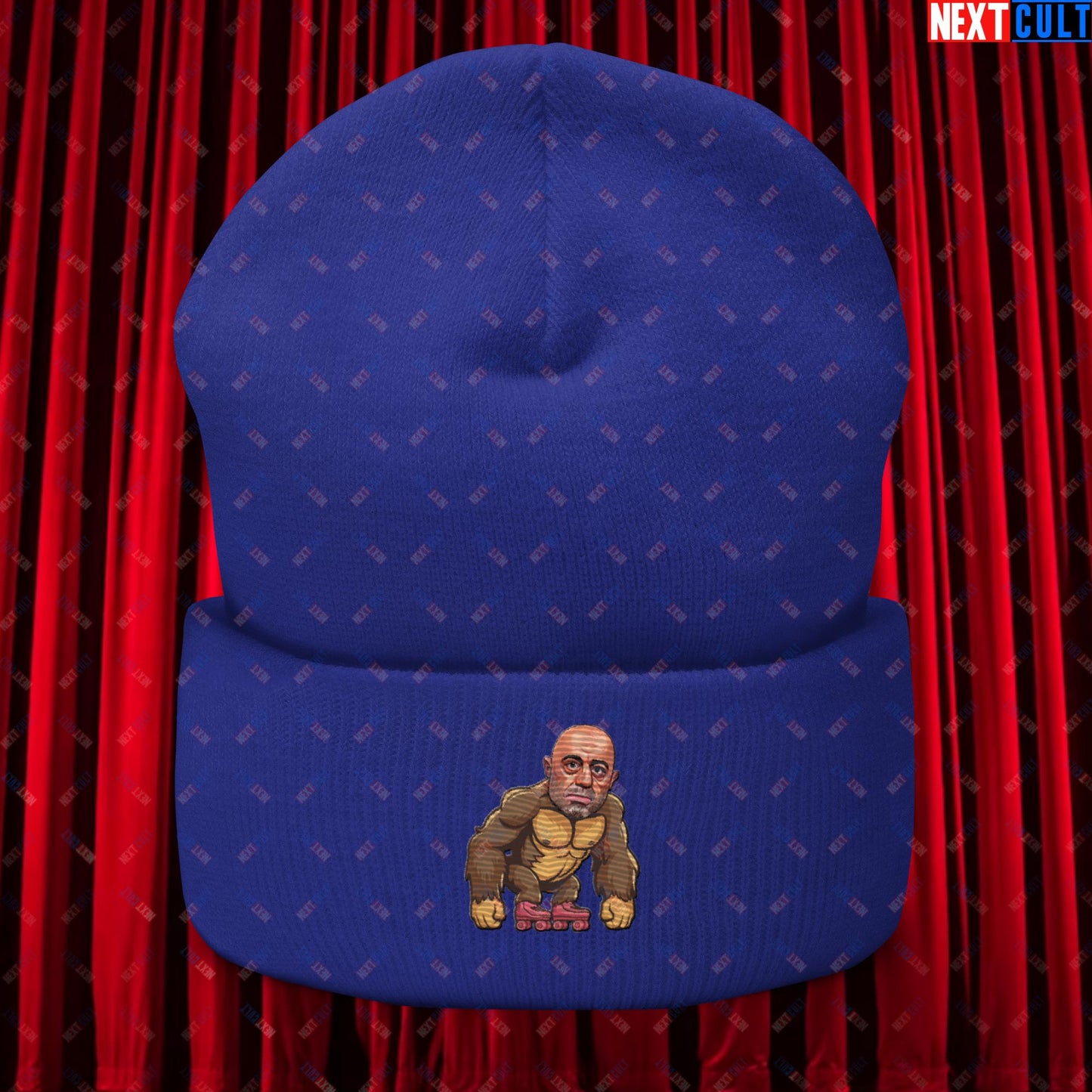 Joe Rogan Ape Roller-Blading Funny JRE Podcast Cuffed Beanie Royal Hats Joe Rogan Podcasts Stand-up Comedy Next Cult Brand