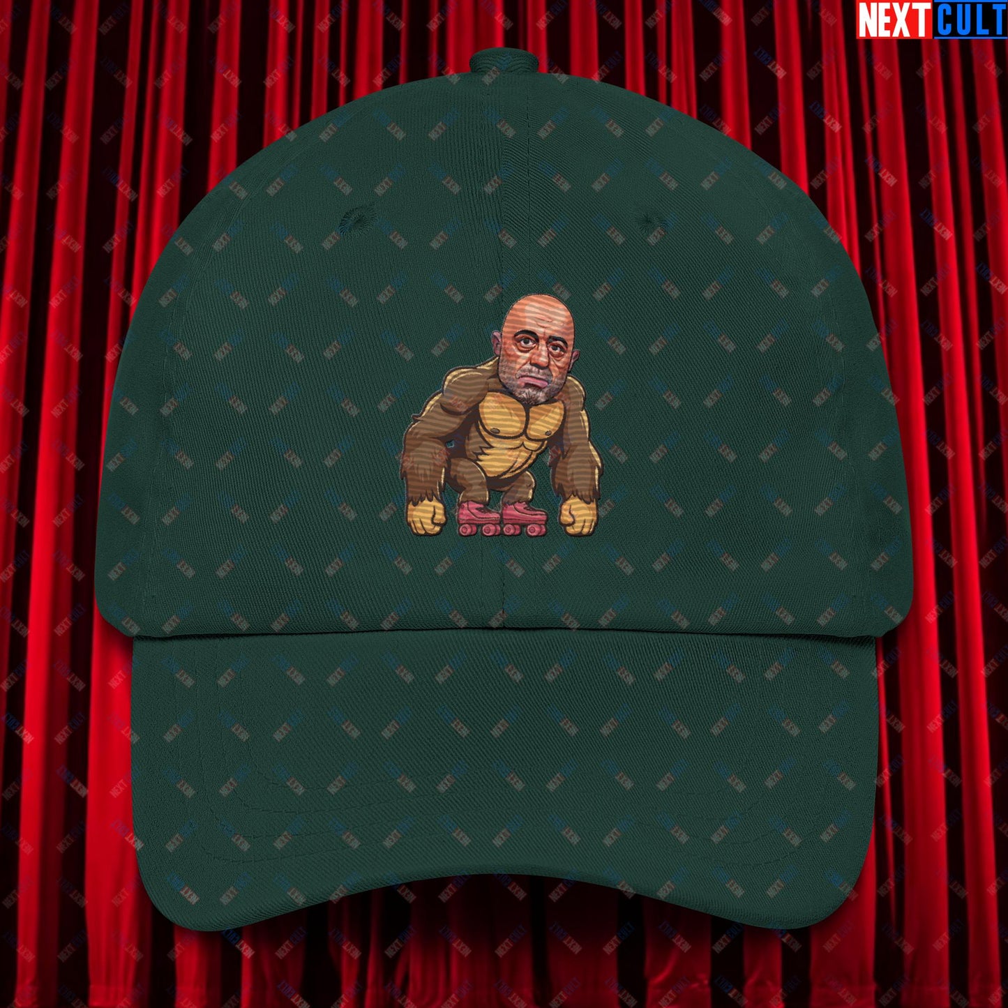 Joe Rogan Ape Roller-Blading Funny JRE Podcast Dad hat Spruce Hats Joe Rogan Podcasts Stand-up Comedy Next Cult Brand