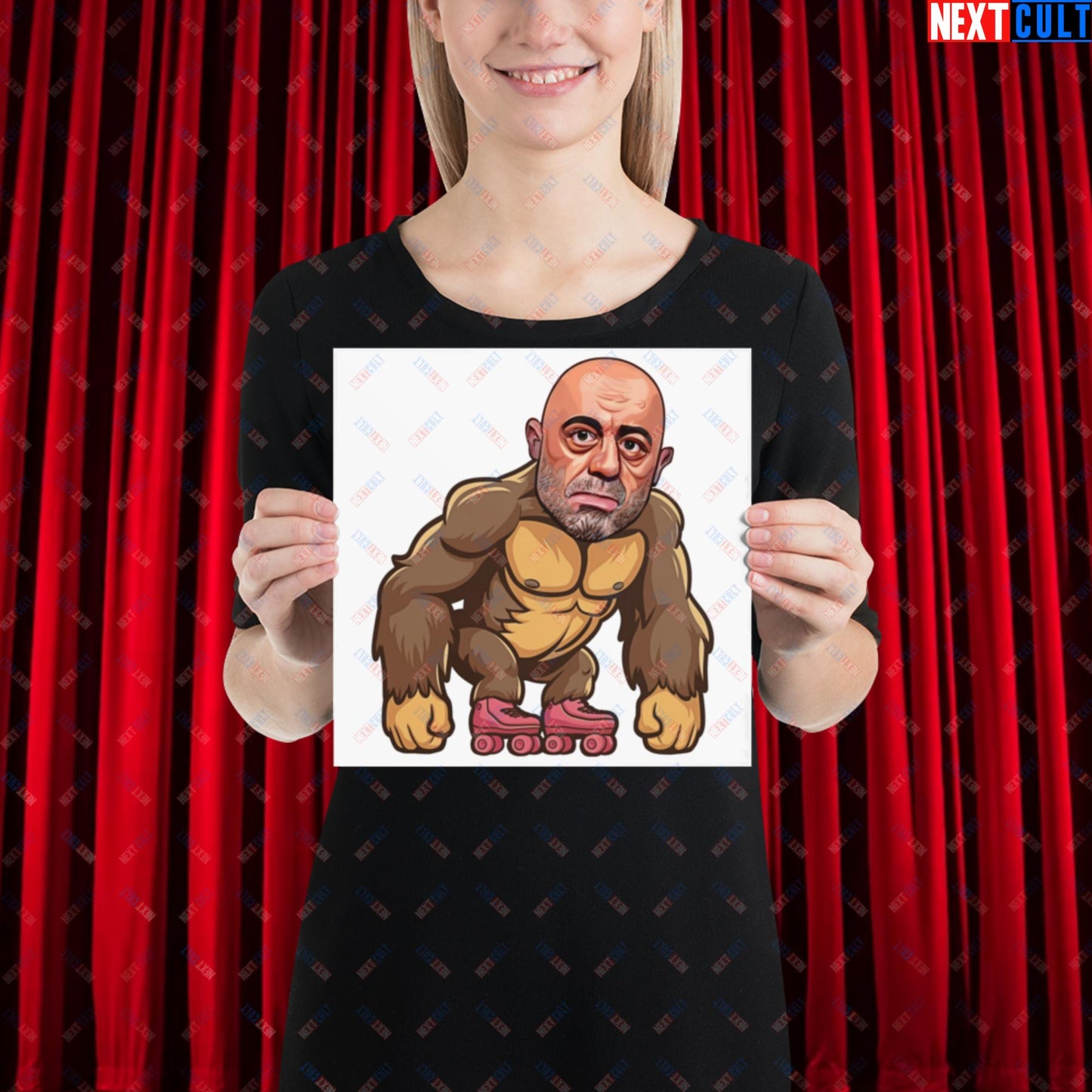 Joe Rogan Ape Roller-Blading Funny JRE Podcast Poster 10″×10″ Posters Joe Rogan Podcasts Stand-up Comedy Next Cult Brand