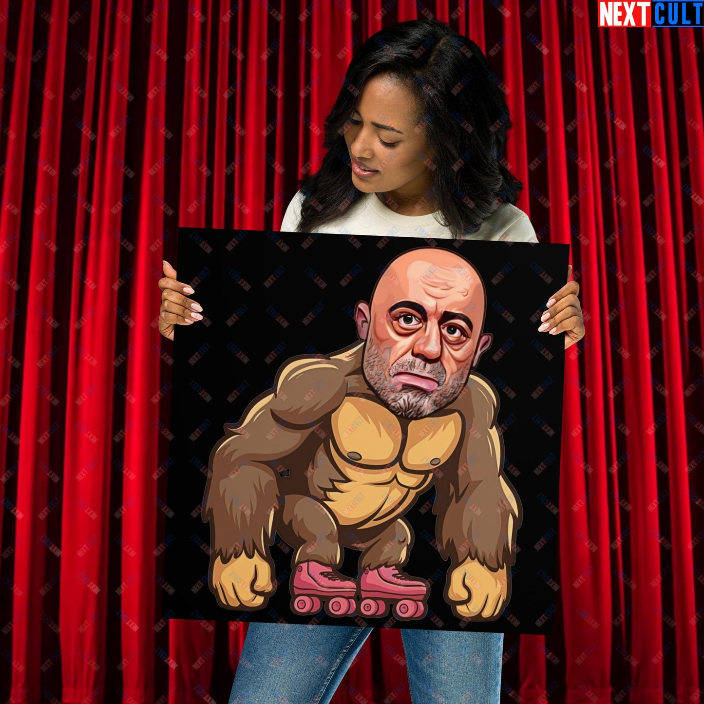 Joe Rogan Ape Roller-Blading Funny JRE Podcast Poster 18″×18″ Posters Joe Rogan Podcasts Stand-up Comedy Next Cult Brand