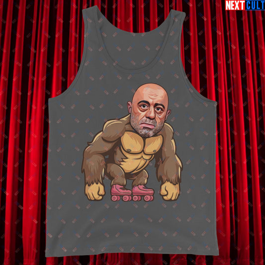 Joe Rogan Ape Roller-Blading Funny JRE Podcast Tank Top Asphalt Tank Tops Joe Rogan Podcasts Stand-up Comedy Next Cult Brand
