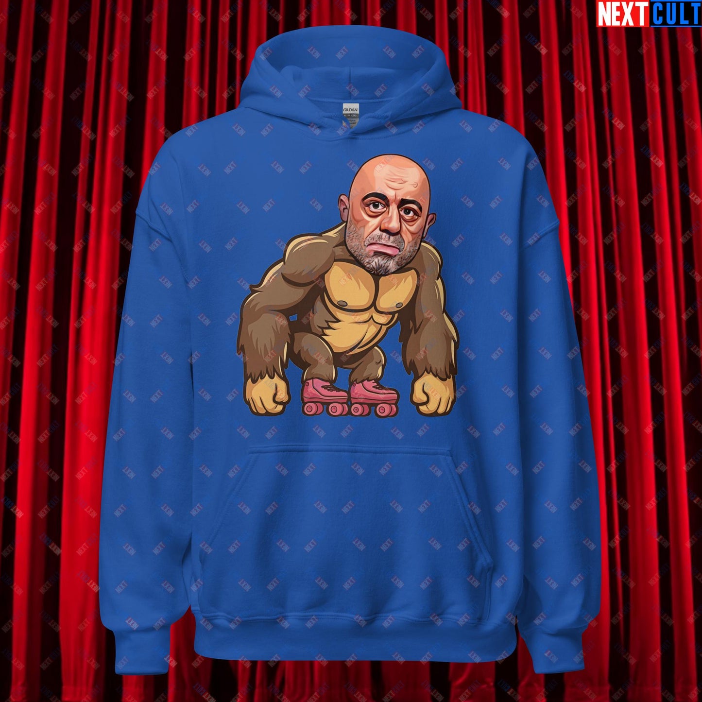Joe Rogan Ape Roller-Blading Funny JRE Podcast Unisex Hoodie Royal Hoodies Joe Rogan Podcasts Stand-up Comedy Next Cult Brand