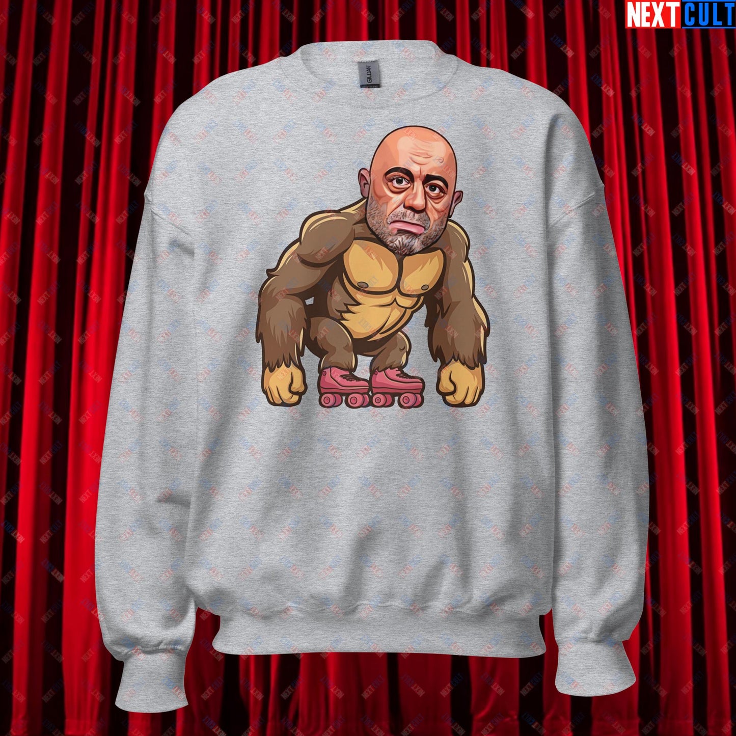 Joe Rogan Ape Roller-Blading Funny JRE Podcast Unisex Sweatshirt Sport Grey Sweatshirts Joe Rogan Podcasts Stand-up Comedy Next Cult Brand