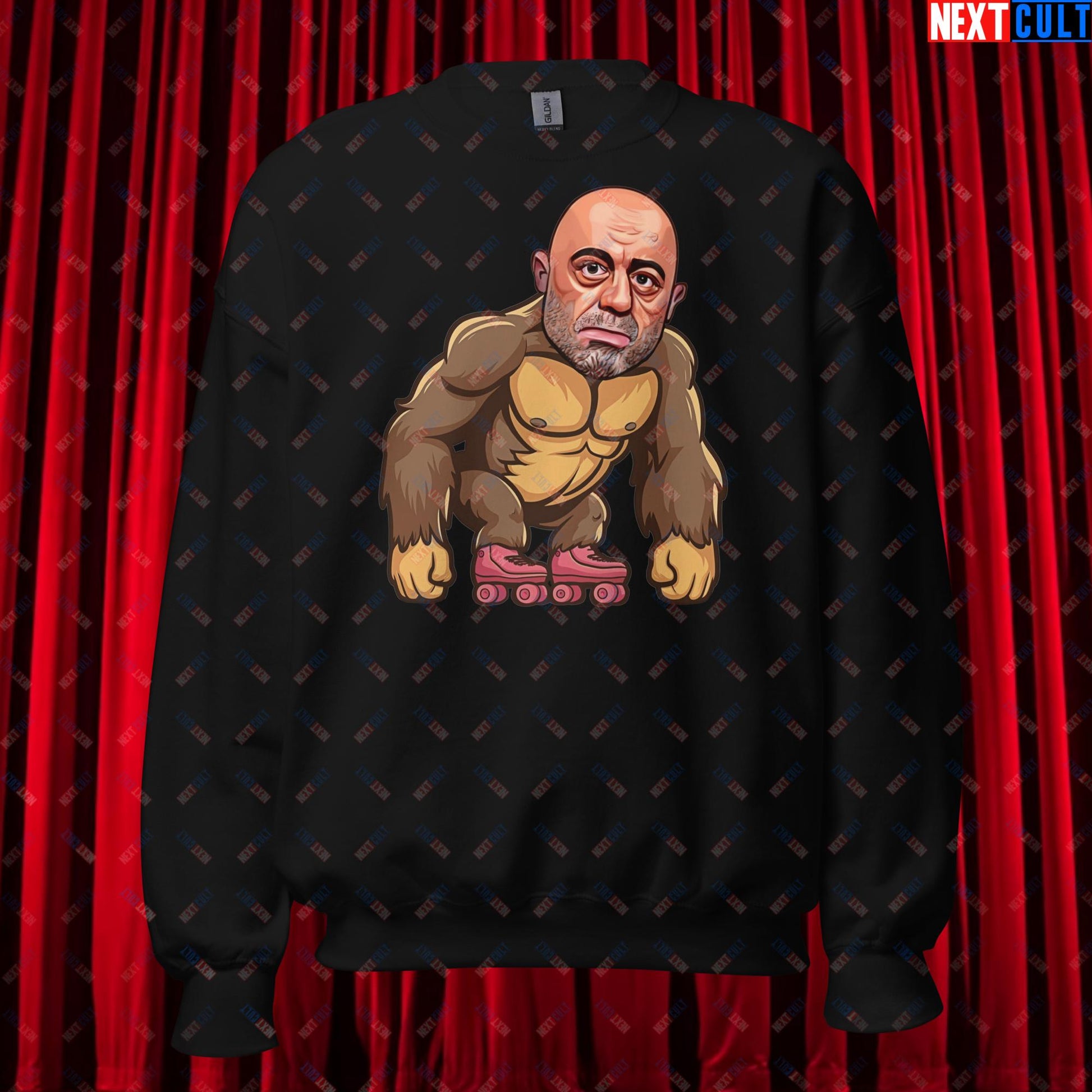 Joe Rogan Ape Roller-Blading Funny JRE Podcast Unisex Sweatshirt Black Sweatshirts Joe Rogan Podcasts Stand-up Comedy Next Cult Brand