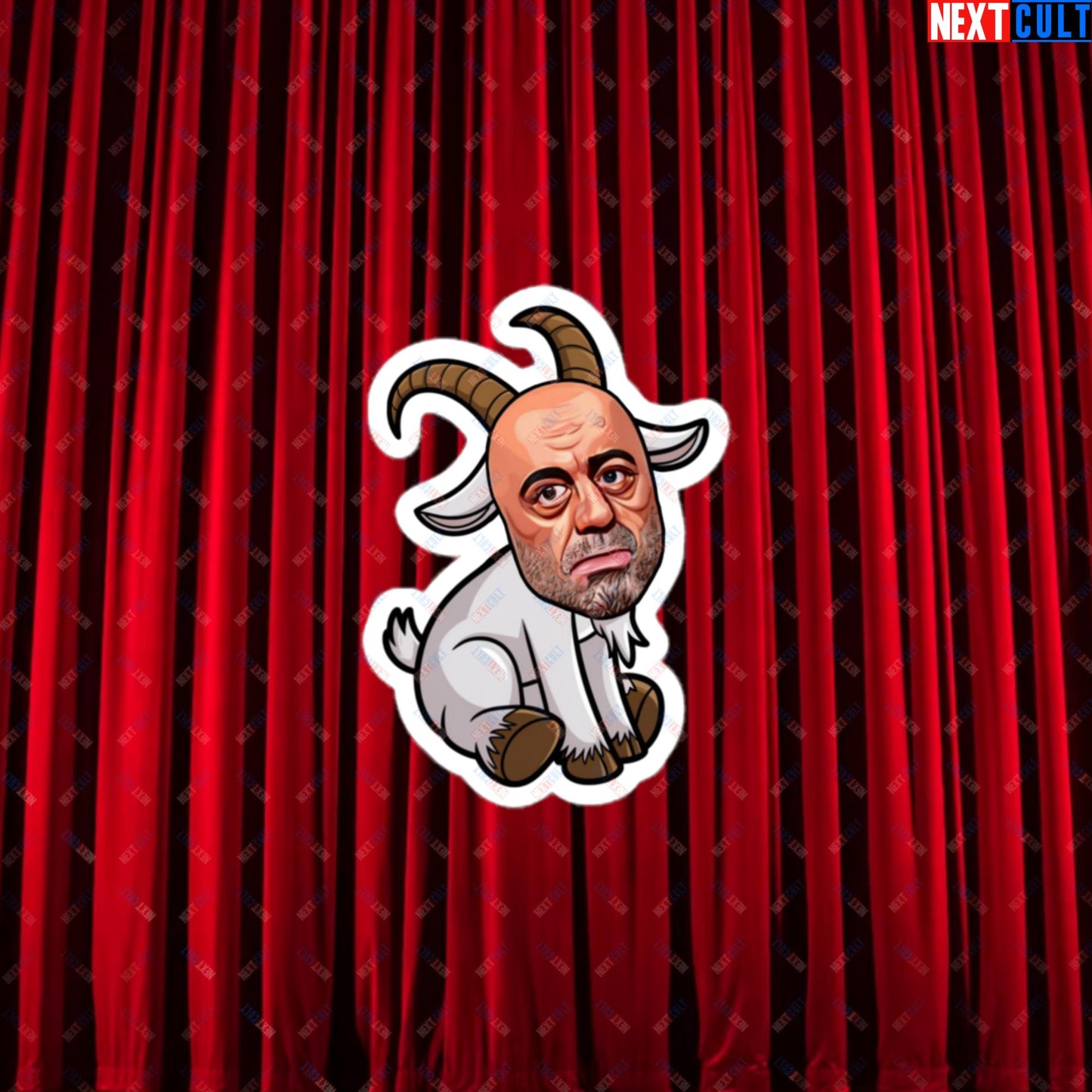 Joe Rogan G.O.A.T. Greatest of All Time Funny Podcast Stand-up Comedy Bubble-free stickers 3″×3″ Stickers G.O.A.T. Joe Rogan Podcasts Stand-up Comedy Next Cult Brand