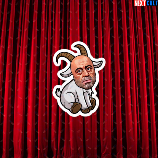 Joe Rogan G.O.A.T. Greatest of All Time Funny Podcast Stand-up Comedy Bubble-free stickers 3″×3″ Stickers G.O.A.T. Joe Rogan Podcasts Stand-up Comedy Next Cult Brand
