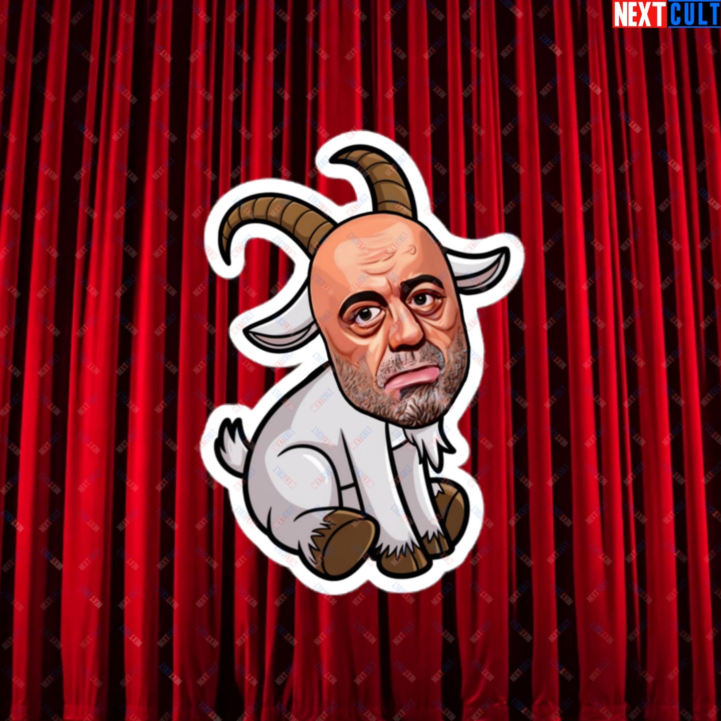Joe Rogan G.O.A.T. Greatest of All Time Funny Podcast Stand-up Comedy Bubble-free stickers 4″×4″ Stickers G.O.A.T. Joe Rogan Podcasts Stand-up Comedy Next Cult Brand