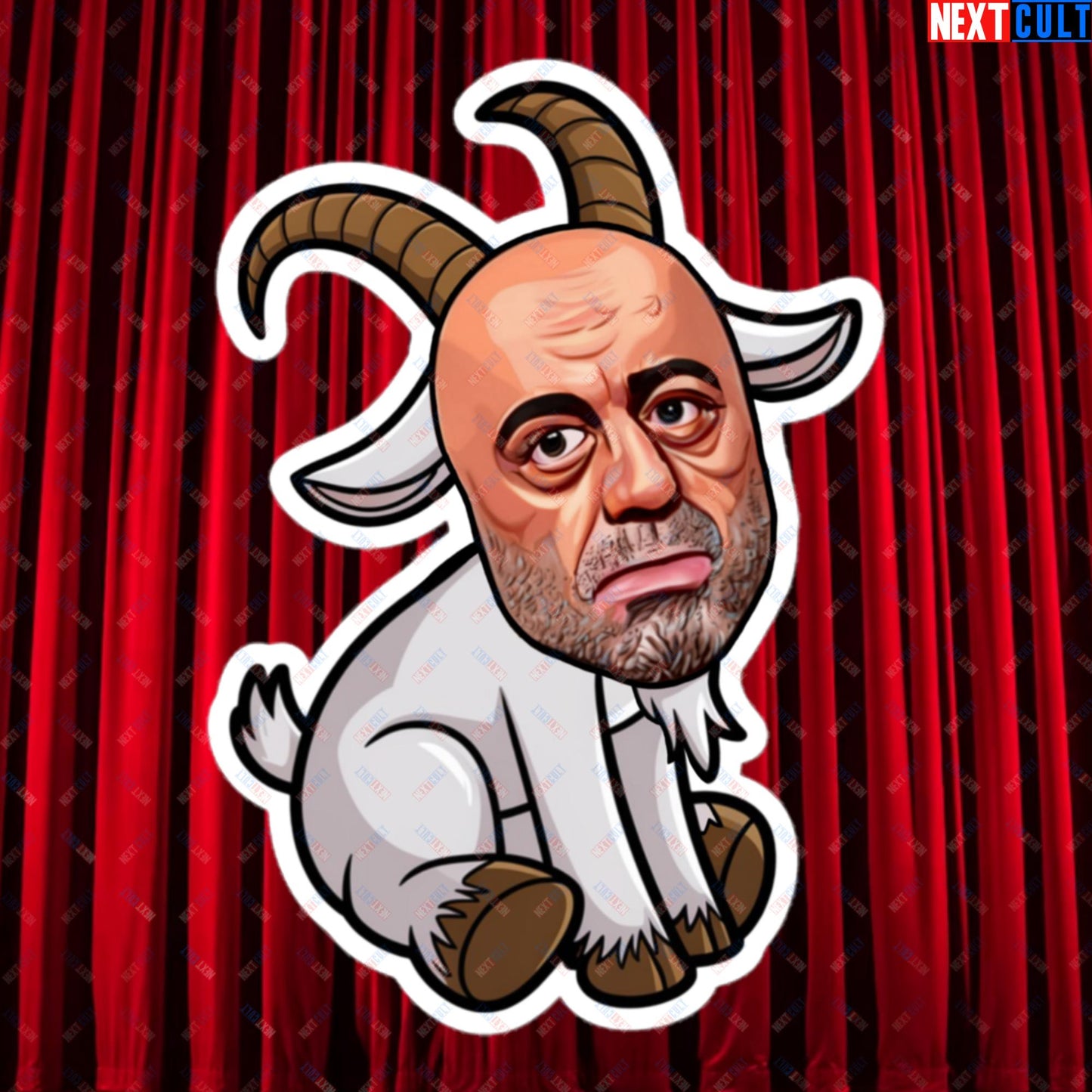 Joe Rogan G.O.A.T. Greatest of All Time Funny Podcast Stand-up Comedy Bubble-free stickers 5.5″×5.5″ Stickers G.O.A.T. Joe Rogan Podcasts Stand-up Comedy Next Cult Brand