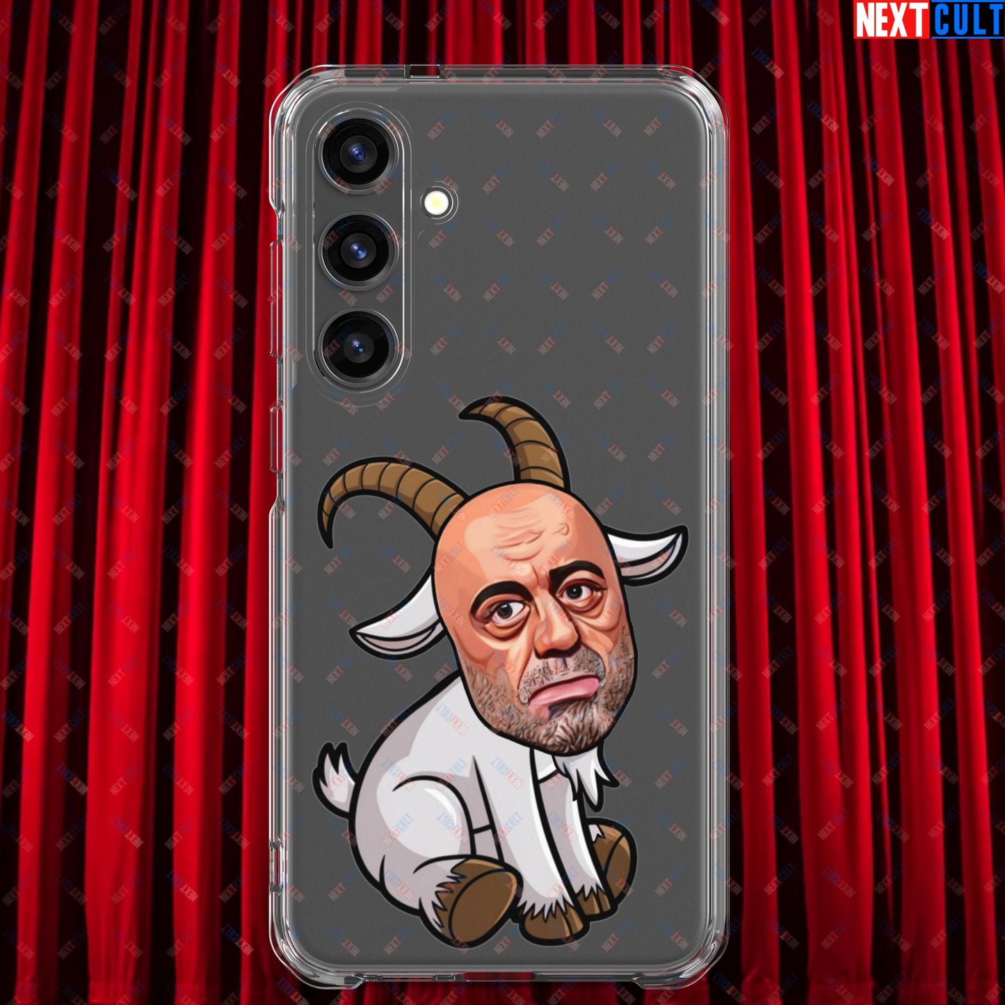Joe Rogan G.O.A.T. Greatest of All Time Funny Podcast Stand-up Comedy Clear Case for Samsung Samsung Galaxy S24 Plus Mobile Phone Cases G.O.A.T. Joe Rogan Podcasts Stand-up Comedy Next Cult Brand
