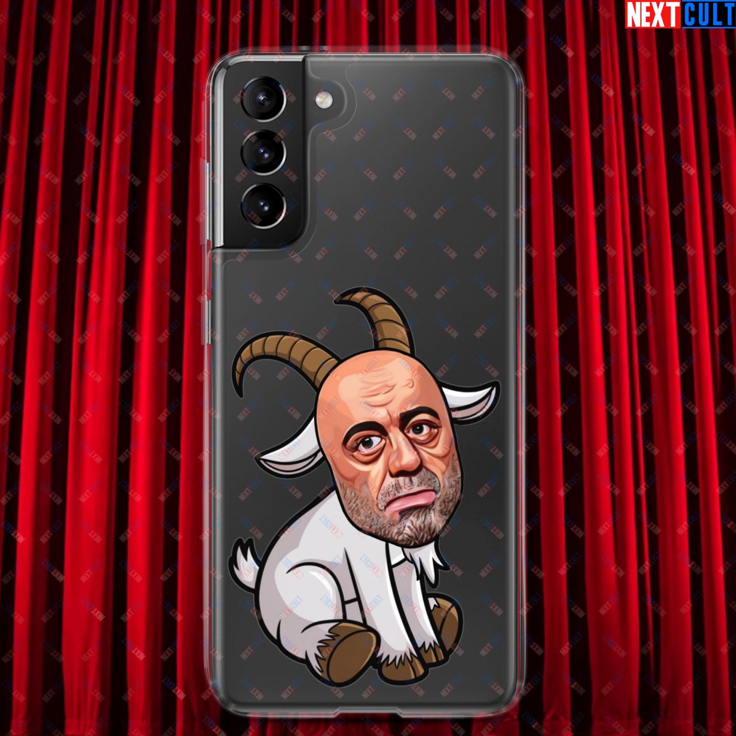Joe Rogan G.O.A.T. Greatest of All Time Funny Podcast Stand-up Comedy Clear Case for Samsung Samsung Galaxy S21 Plus Mobile Phone Cases G.O.A.T. Joe Rogan Podcasts Stand-up Comedy Next Cult Brand