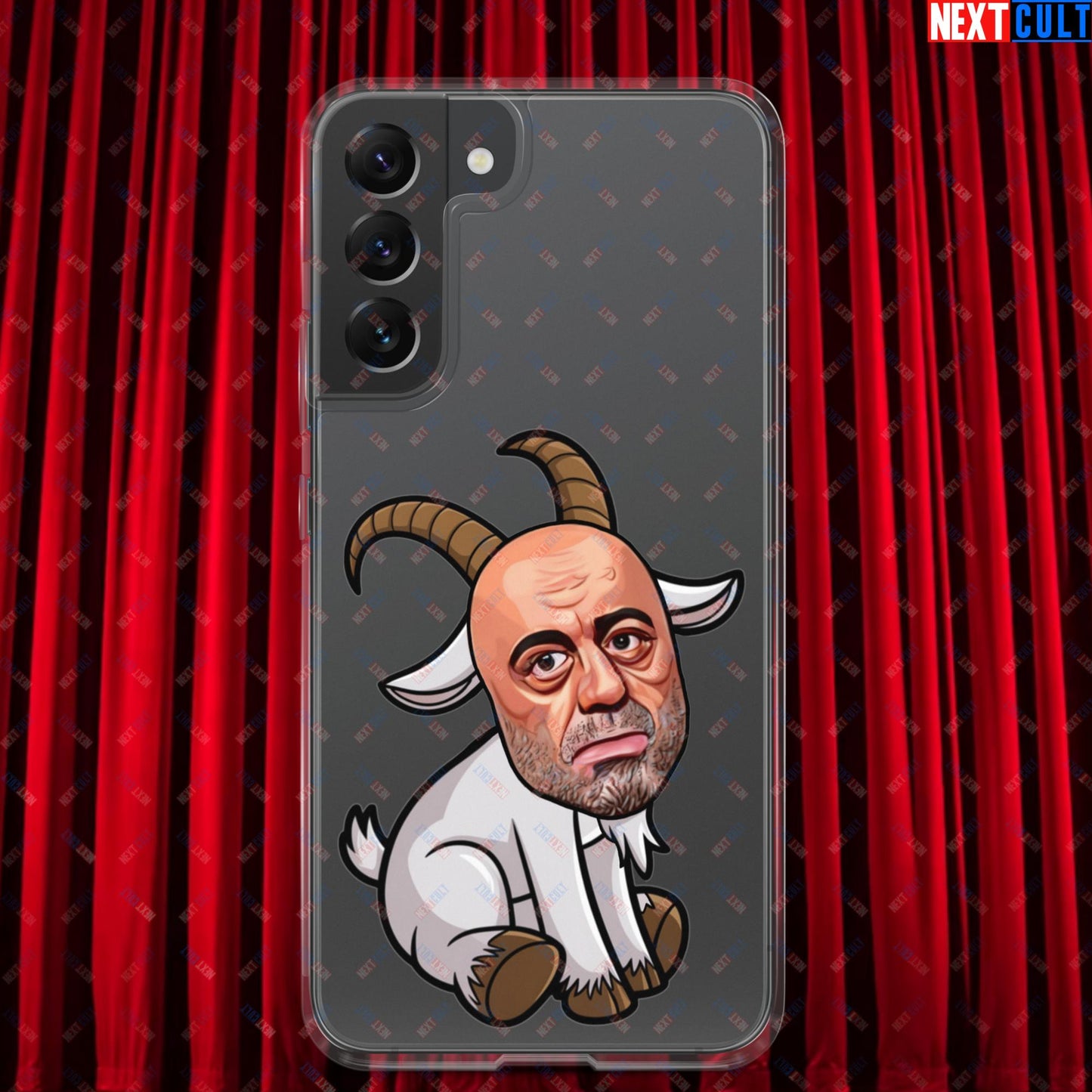 Joe Rogan G.O.A.T. Greatest of All Time Funny Podcast Stand-up Comedy Clear Case for Samsung Samsung Galaxy S22 Plus Mobile Phone Cases G.O.A.T. Joe Rogan Podcasts Stand-up Comedy Next Cult Brand