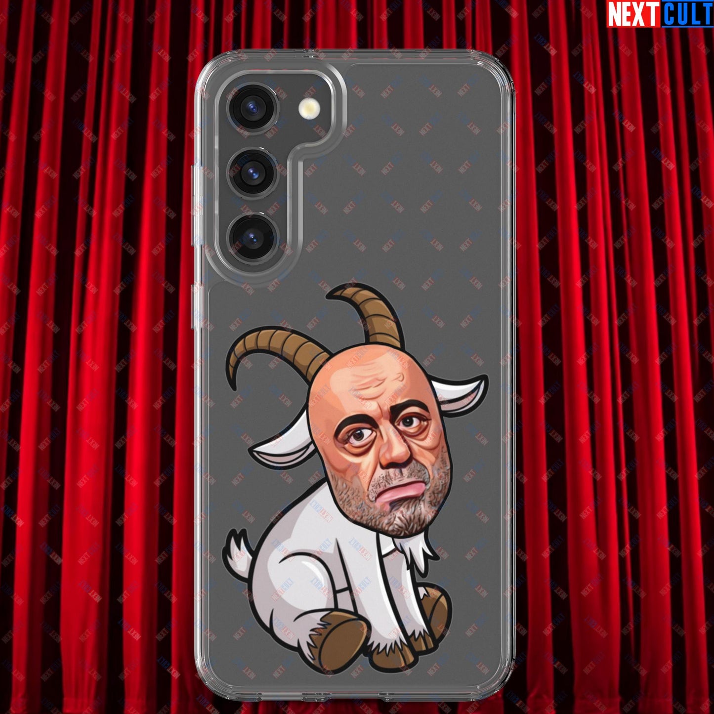 Joe Rogan G.O.A.T. Greatest of All Time Funny Podcast Stand-up Comedy Clear Case for Samsung Samsung Galaxy S23 Plus Mobile Phone Cases G.O.A.T. Joe Rogan Podcasts Stand-up Comedy Next Cult Brand
