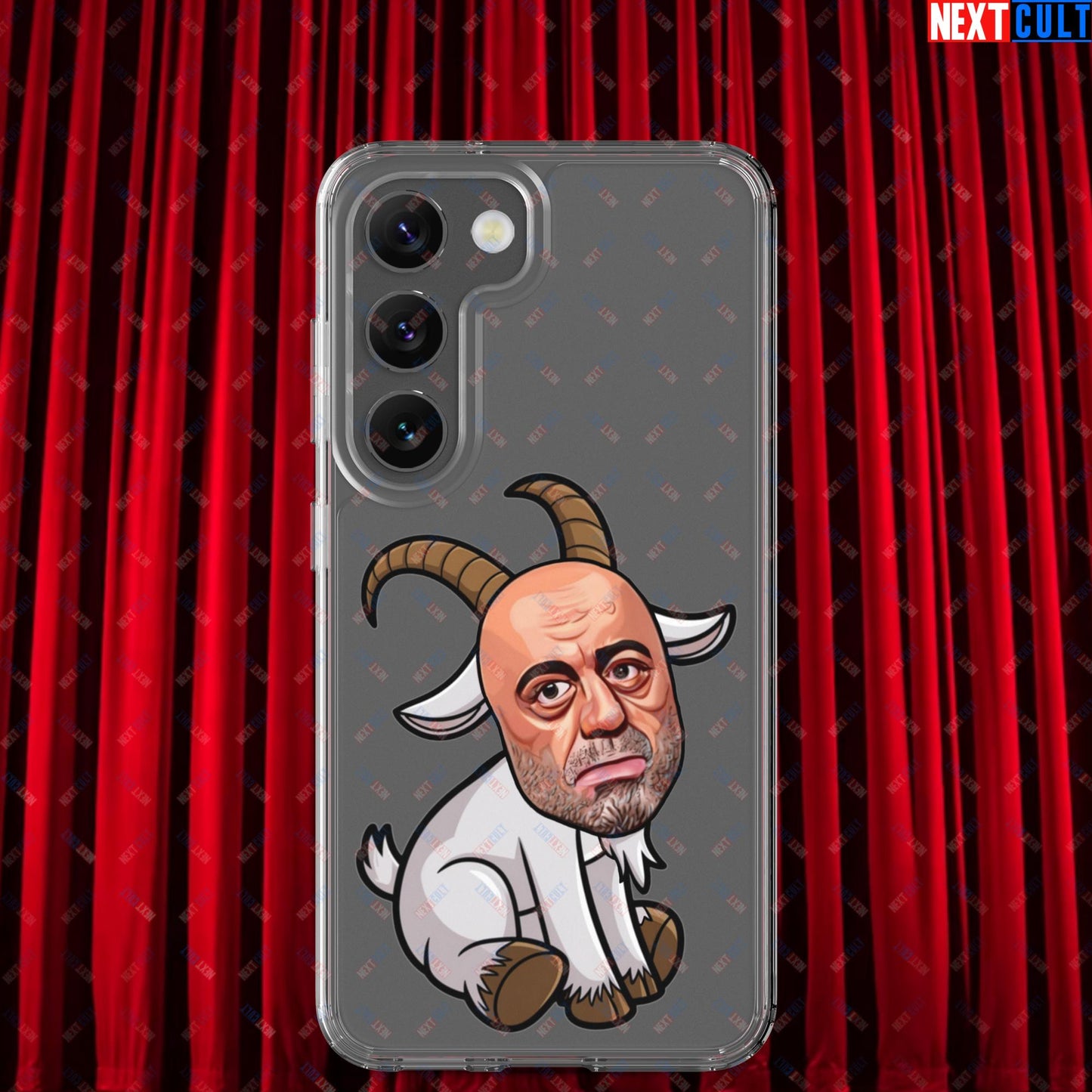 Joe Rogan G.O.A.T. Greatest of All Time Funny Podcast Stand-up Comedy Clear Case for Samsung Samsung Galaxy S23 Mobile Phone Cases G.O.A.T. Joe Rogan Podcasts Stand-up Comedy Next Cult Brand
