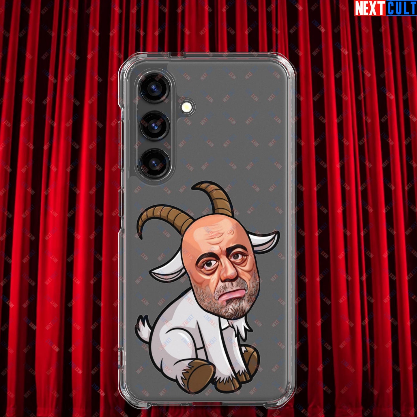 Joe Rogan G.O.A.T. Greatest of All Time Funny Podcast Stand-up Comedy Clear Case for Samsung Samsung Galaxy S24 Mobile Phone Cases G.O.A.T. Joe Rogan Podcasts Stand-up Comedy Next Cult Brand
