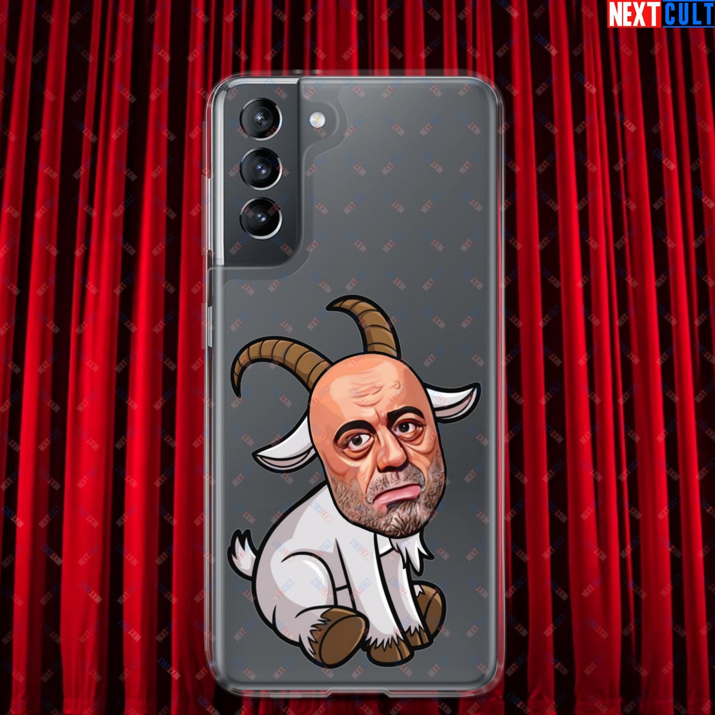 Joe Rogan G.O.A.T. Greatest of All Time Funny Podcast Stand-up Comedy Clear Case for Samsung Samsung Galaxy S21 Mobile Phone Cases G.O.A.T. Joe Rogan Podcasts Stand-up Comedy Next Cult Brand