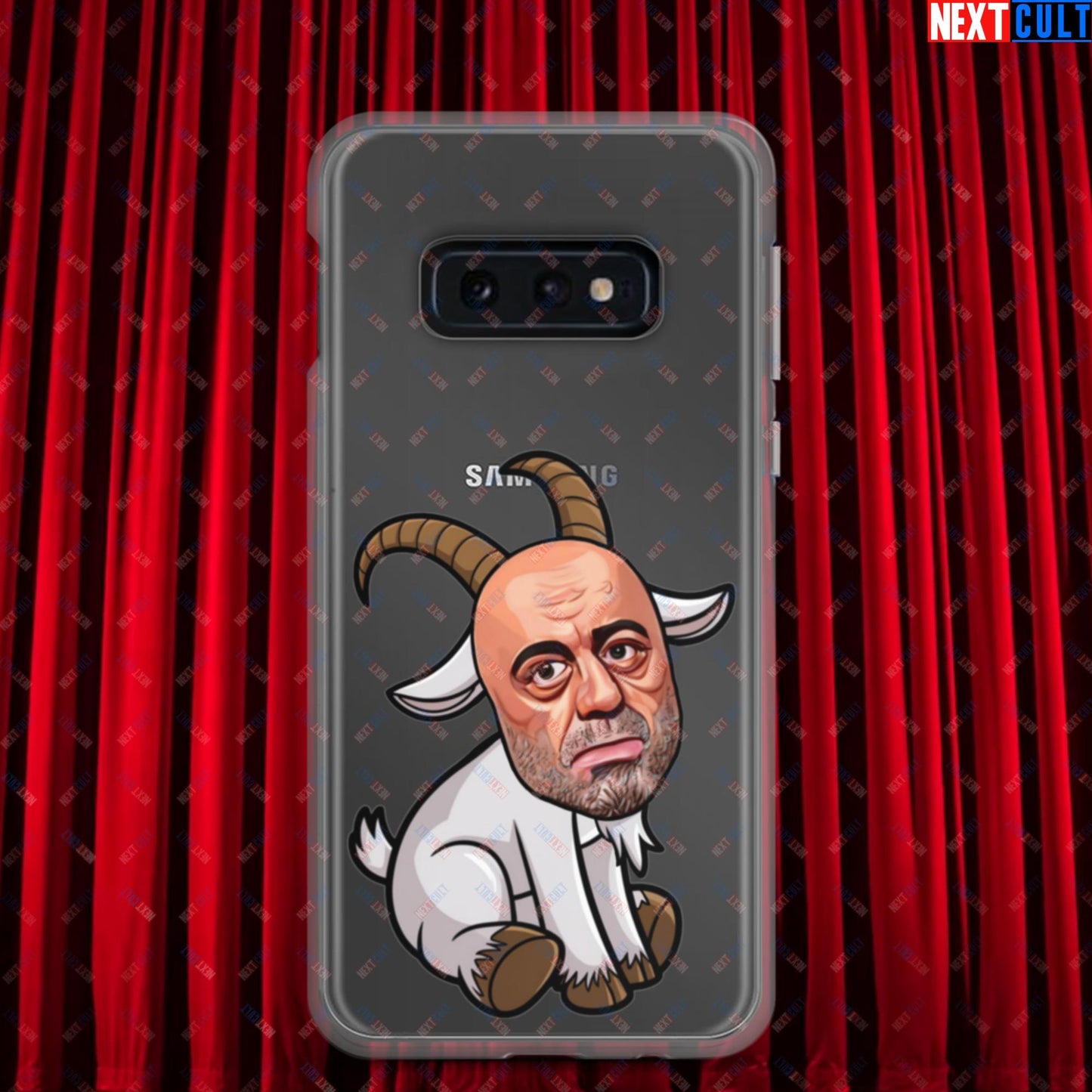 Joe Rogan G.O.A.T. Greatest of All Time Funny Podcast Stand-up Comedy Clear Case for Samsung Samsung Galaxy S10e Mobile Phone Cases G.O.A.T. Joe Rogan Podcasts Stand-up Comedy Next Cult Brand